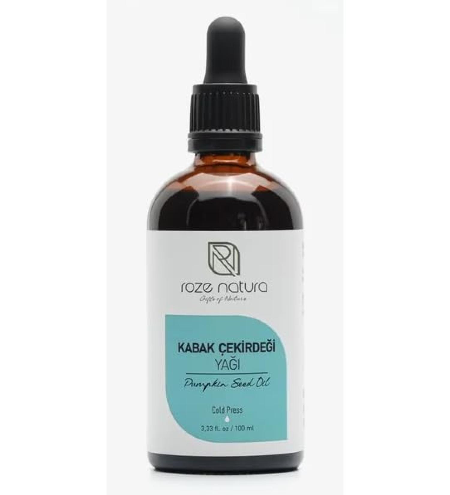 Roze Nature 100% Pure Pumpkin Seed Oil Cold Pressed Non-GMO No Additives 3.4 fl oz (100ml) Amber