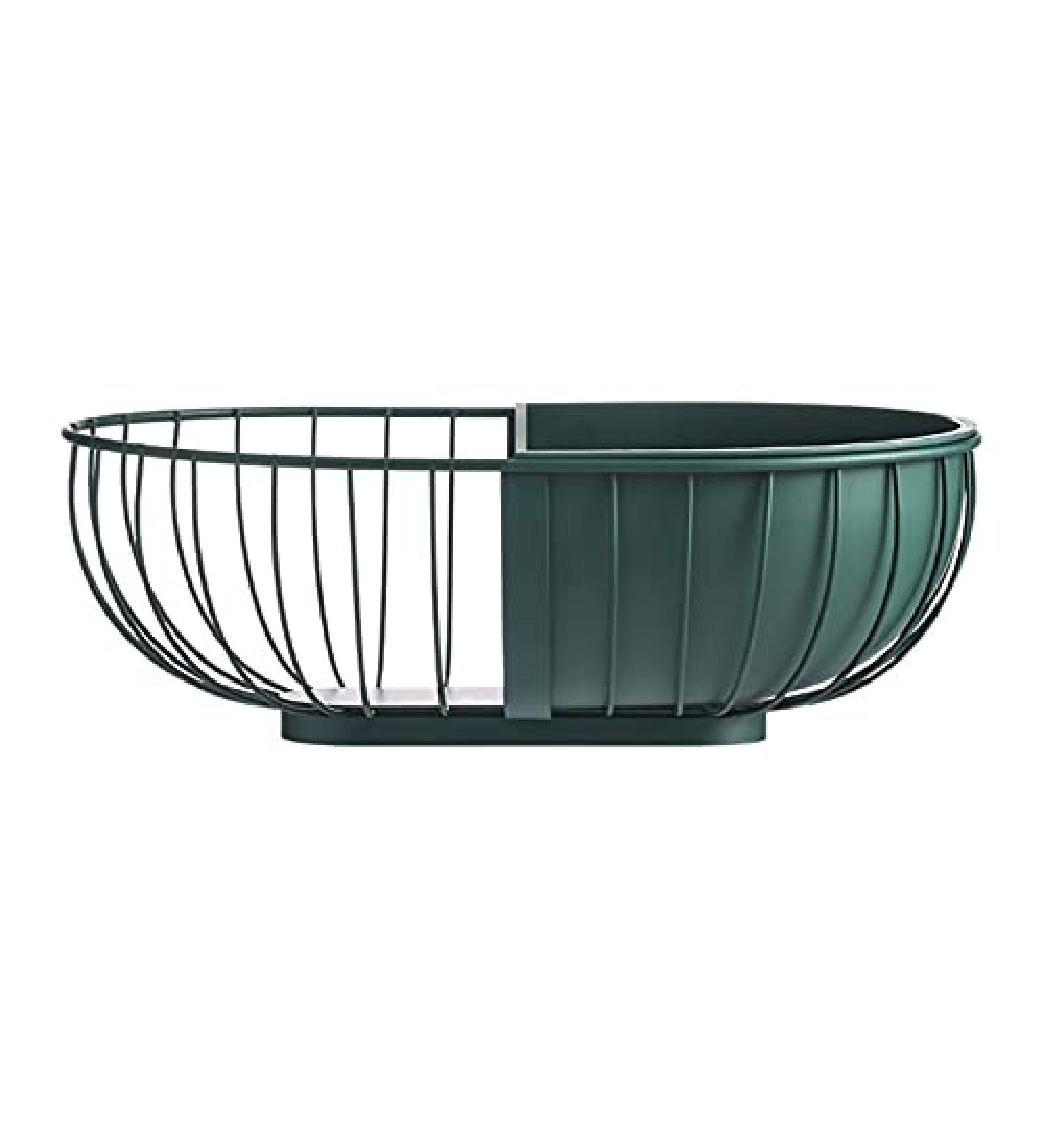 Fruit Bowl Wrought Iron Fruit Basket Metal Wire Hollow Out Drain Bowl Snacks Storage Dish Stand for Living Room Kitchen Fruit Plate (Color : Green) (Green) - Buy Online on GoSupps.com