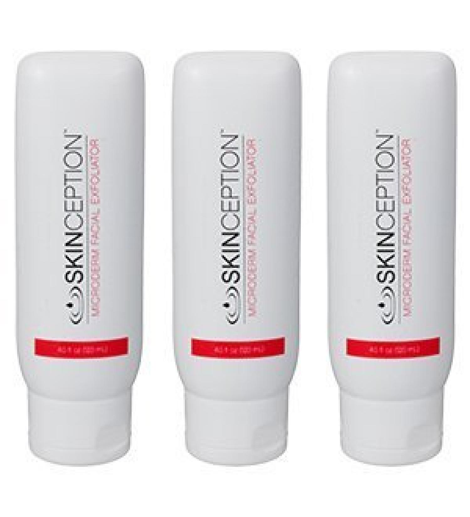 Microderm Facial Exfoliator 3 Bottles Anti-Aging Exfoliating Skin Cleanser Cream by Roomidea