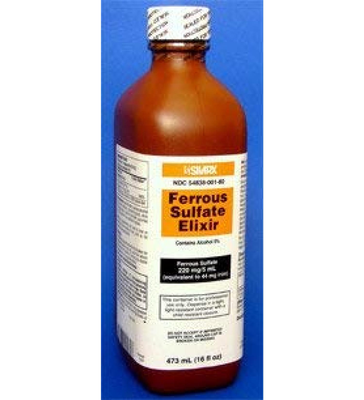 Ferrous Sulfate Elixir 220 Mg Iron Supplements by Silarx Laboratories - 16 Oz 16 Fl Oz (Pack of 1)