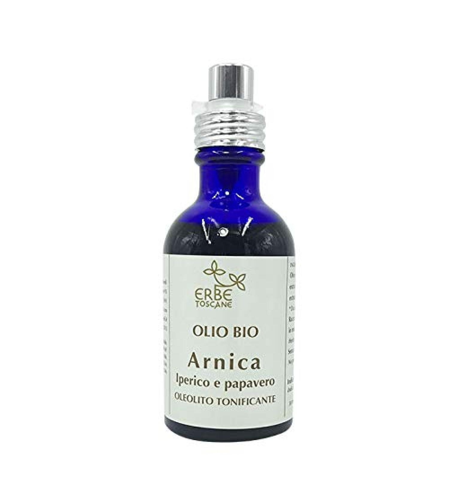 ERBE TOSCANE Organic oil Arnica Hyperco and Papavero (Oleolito) 50 ml - Pure Concentrate of Nature - Handmade in Tuscany