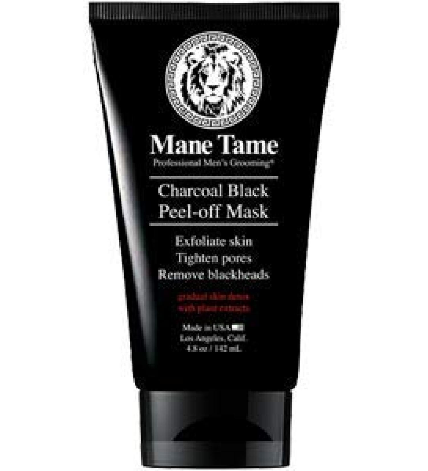MANE TAME Charcoal Black Peel-off Mask 4.8oz - USA Made Skin Detox Exfoliate & Tighten Pores Remove Blackheads - Buy Online on GoSupps.com
