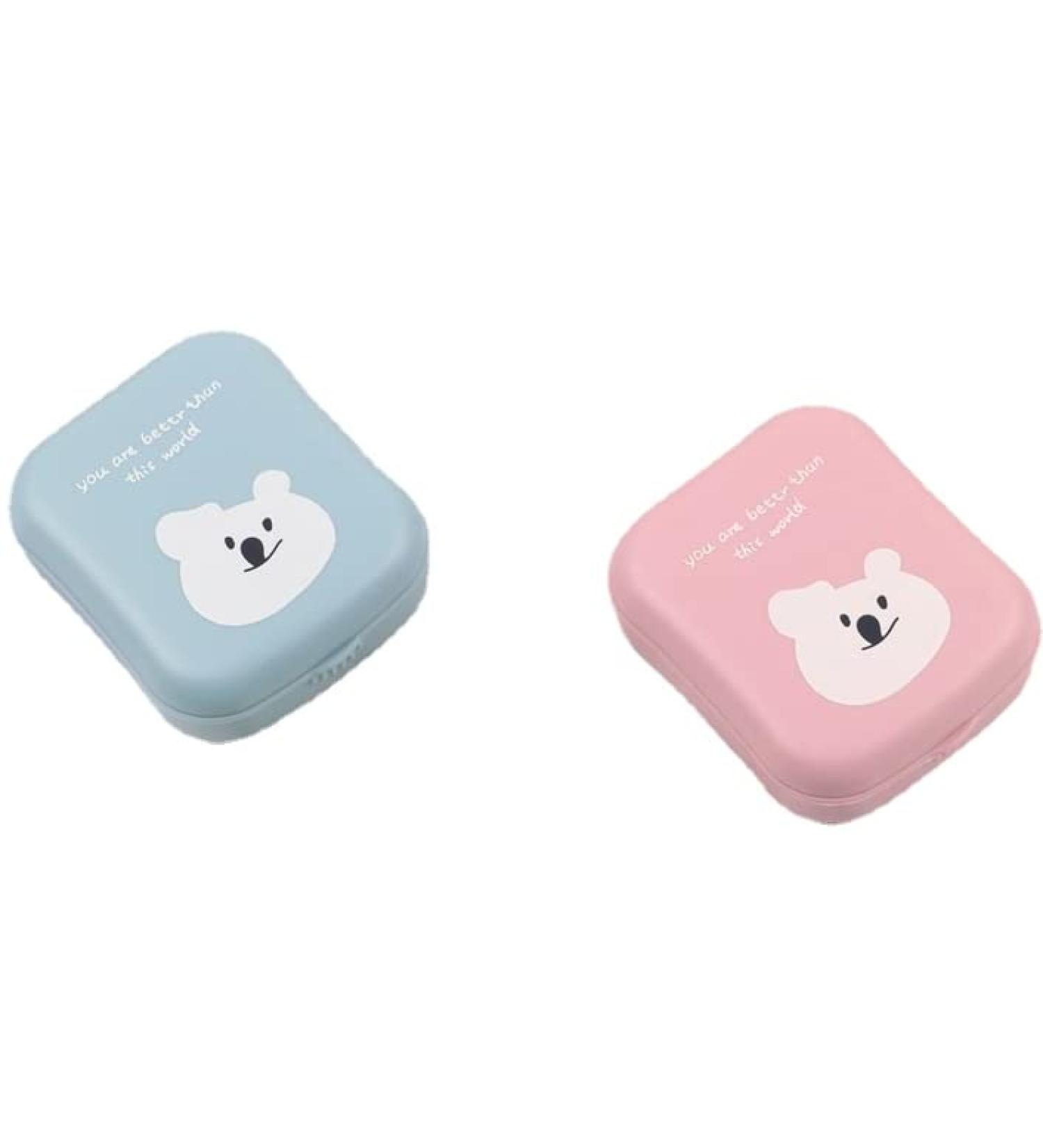 Miedeon Travel Contact Lens Container Set - 4 Cartoon Etuis for Optimal Storage | Pink Travel Case for Contact Lenses - Buy Online on GoSupps.com