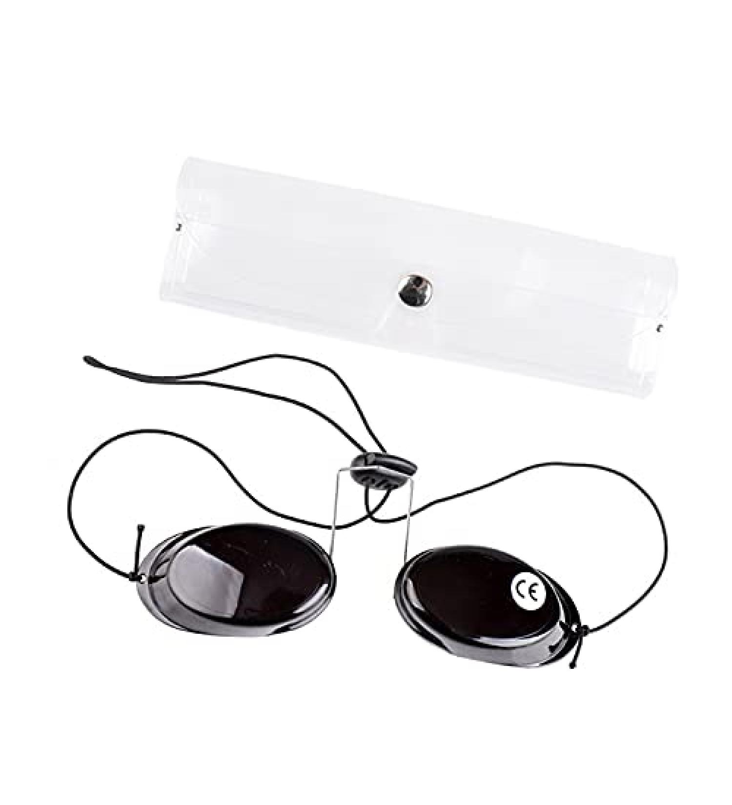 Opaque UV Eye Protection Goggles Glasses Eyeshields with Case for Indoor Sunbed Tanning Bed Light Therapy - Buy Online on GoSupps.com
