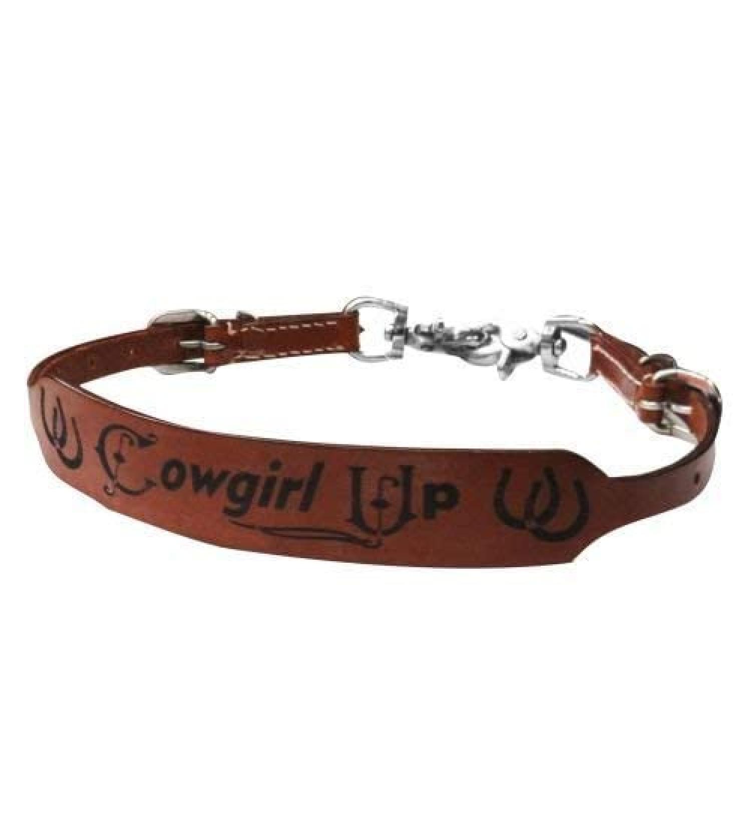 Showman Cowgirl Up & Horseshoe Design Branded Leather Wither Strap! New Horse TACK!