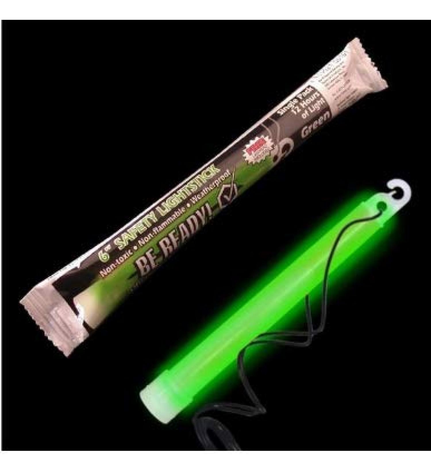 Be Ready (2 Pack) Green 12 Hour Duration Military Chemical Light Sticks for Emergency Kits | Survival & Camping | Hurricane & Disasters