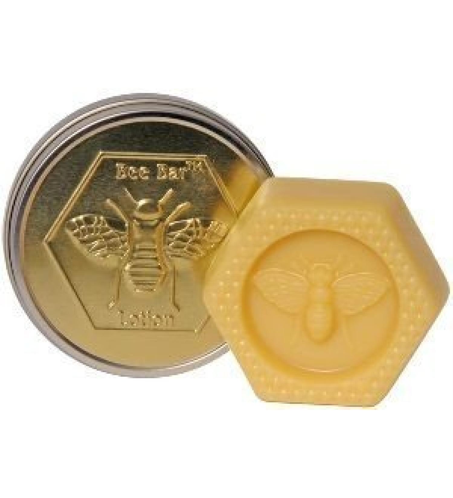 Honey House Vanilla Scented Bee Bar Natural Solid Lotion Bar 2 oz - New in Gold & Silver Embossed Tin Case