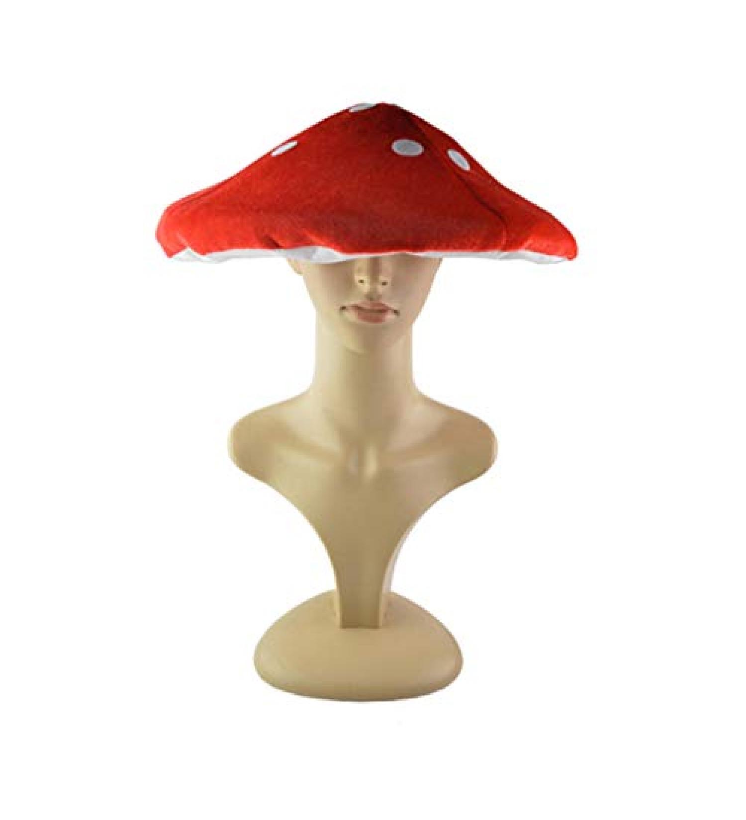 NUOBESTY Red White Spotted Mushroom Plush Novelty Hat - Fun Toad Cosplay Cap for Kids and Adults | Halloween Party Favors Costume Photo Props - Buy Online on GoSupps.com