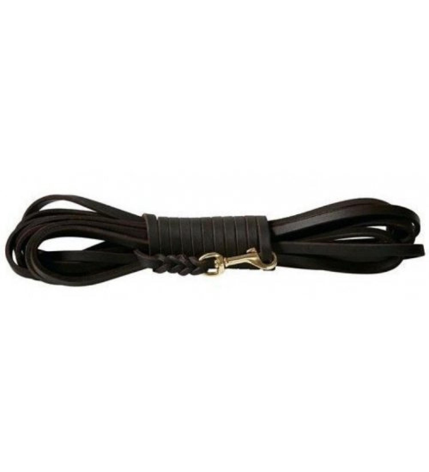 Fat leather leash leather leash for dogs 5m 7.5m 10m (5m x 10mm black chrome) 5m x 10mm black chrome hook