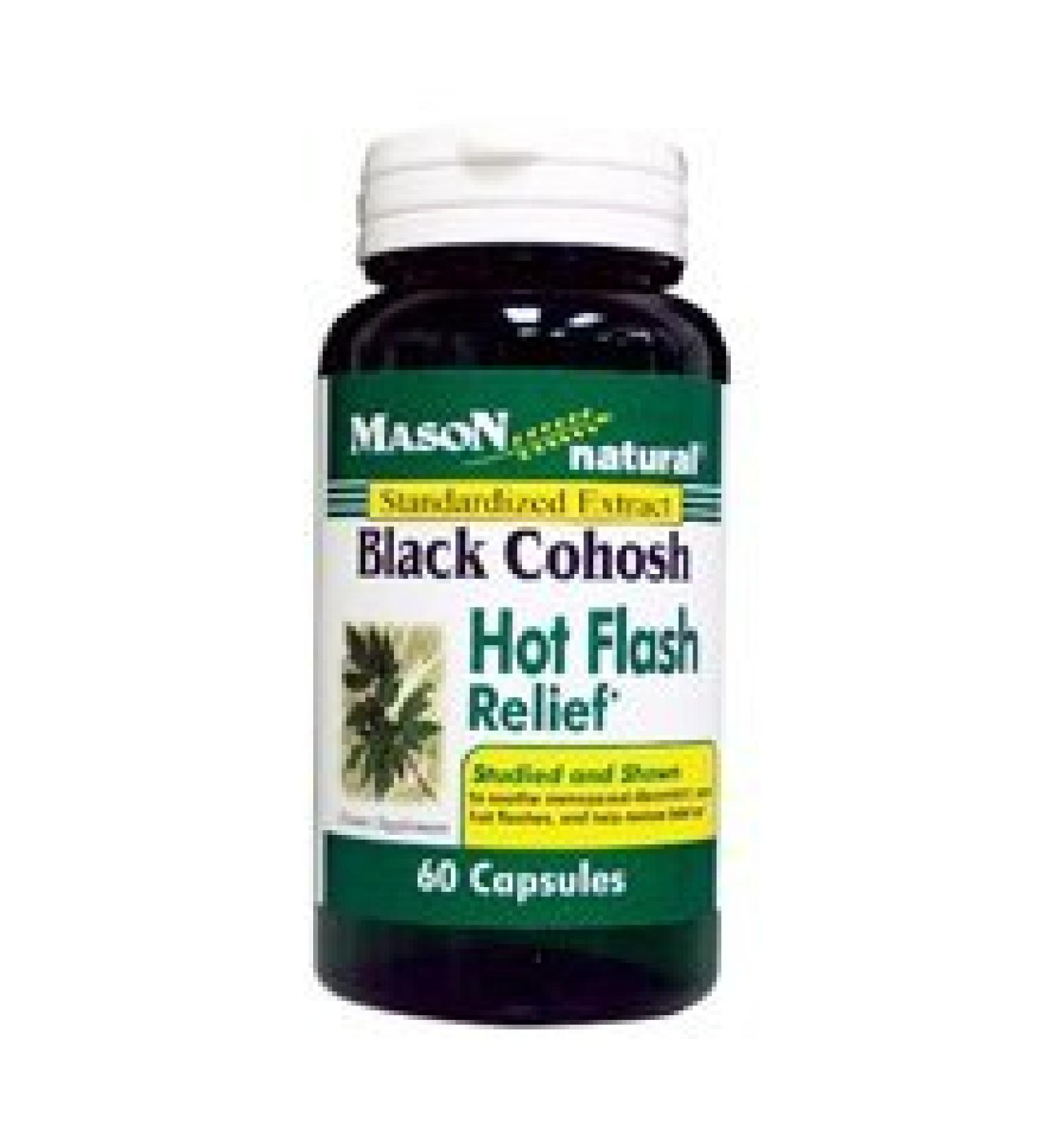 MASON NATURAL Black Cohosh - Alleviates Hot Flashes & Night Sweats Restores Hormonal Balance Herbal Supplement 60 Capsules