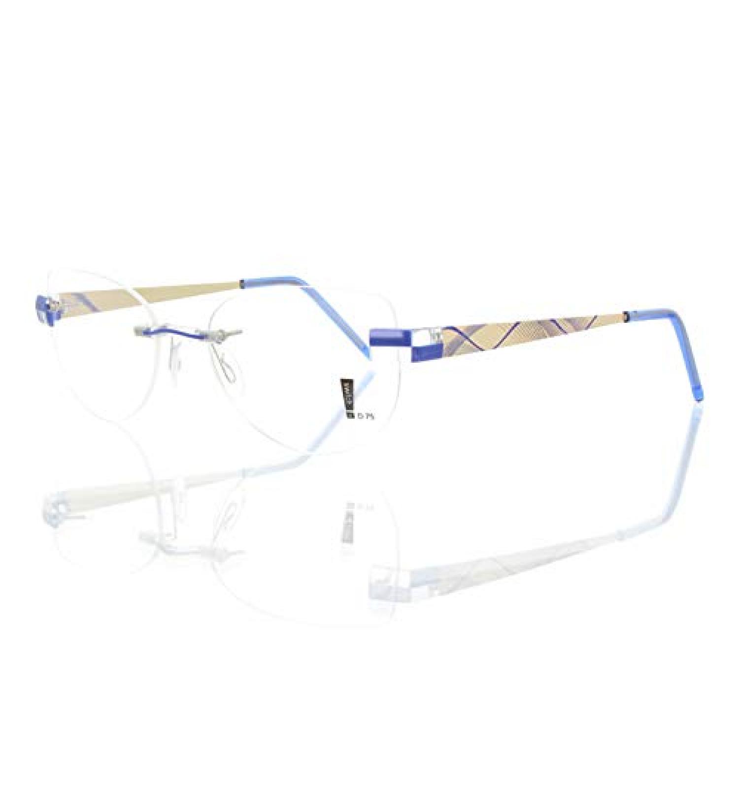 switch it set Combi 3322 interchangeable temples in the color gold-blue-pink print waves