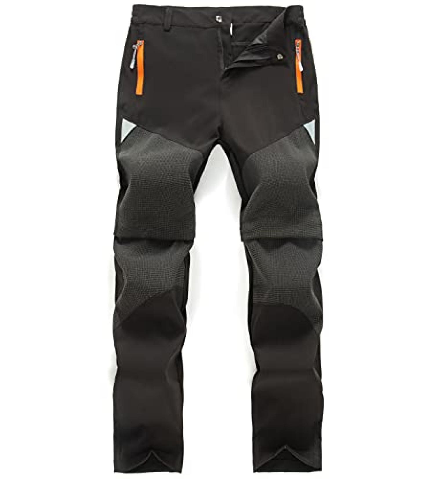 SEEU Boys Convertible Quick Dry Hiking Pants - Black Large | Polyester Spandex - Buy Online on GoSupps.com
