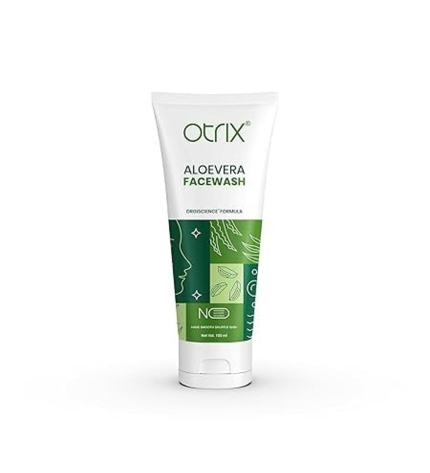 Otr.ix Aloe Vera Face Wash - Natural Moisturizing Cleanser for All Skin Types | Soothing & Nourishing 100ml for Glowing Skin - Buy Online on GoSupps.com