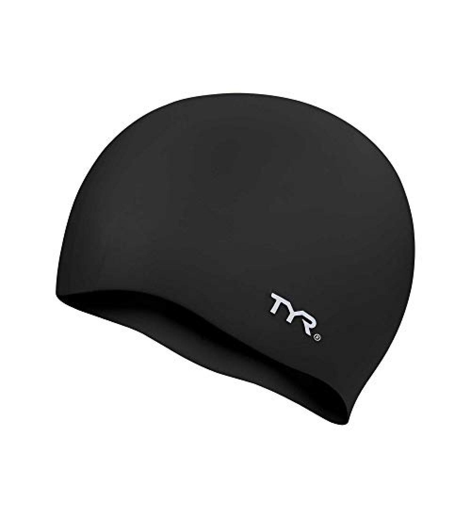 TYR Adult Black Silicone Swim Cap - Wrinkle Free | Top Quality - Buy Online on GoSupps.com