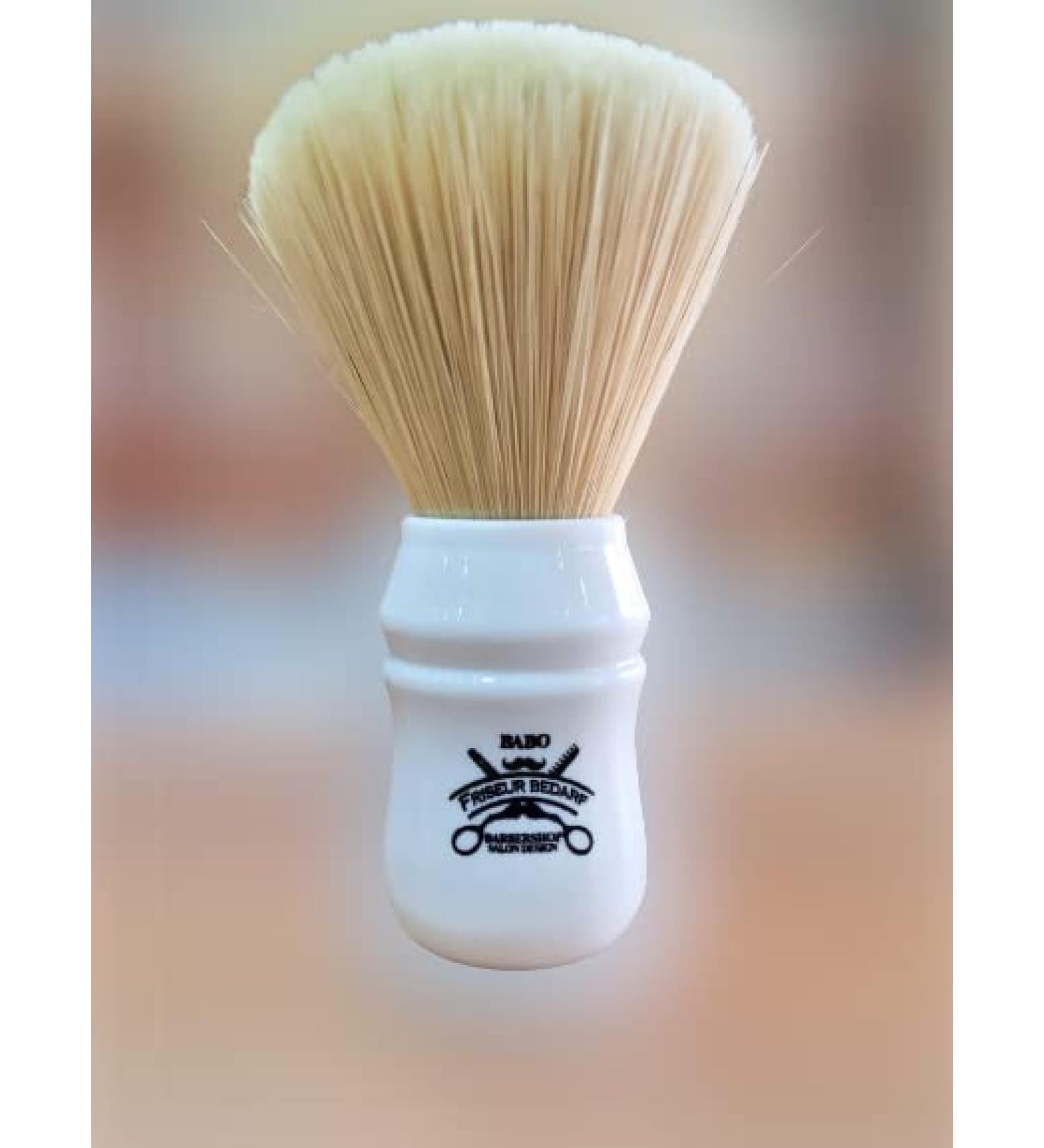 BA-BO M&R Shaving Brush White | Premium Shaving Brush for Men | Ideal for Barbers Salons and Home Use - Buy Online on GoSupps.com