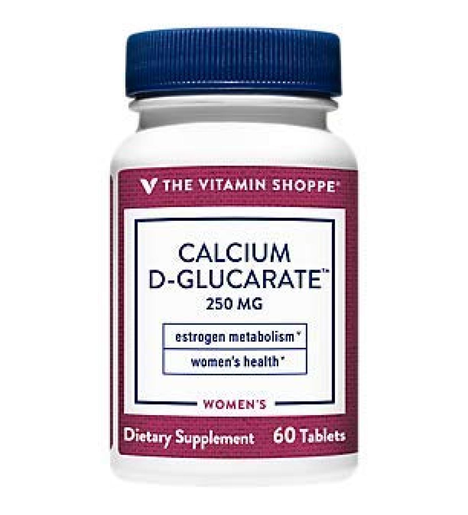 Vitamin Shoppe Calcium D-Glucarate 250MG - Supports Women's Health, Estrogen Metabolism & Hormone Balance - 60 Tablets - Buy Online on GoSupps.com