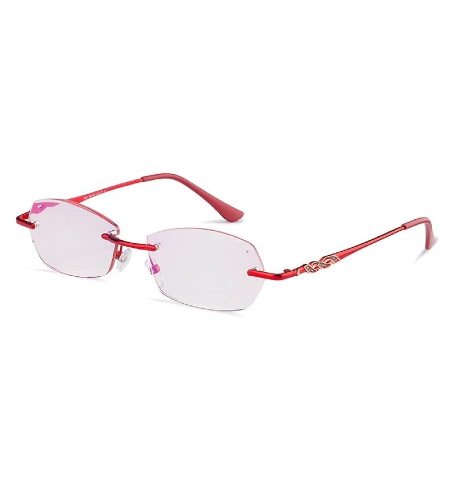 Fuqinqingoz Red Anti-Blue Light Reading Glasses +100 - Stylish Glare Protection for Women - Buy Online on GoSupps.com