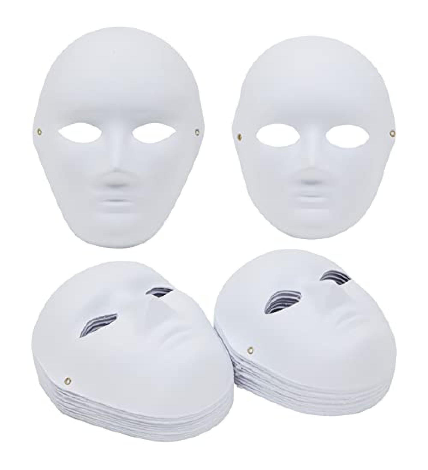 24 Pack White Opera Masks for Carnival Masquerade Party - 2 Sizes, Blank Paper Mache Masks for Halloween - Buy Online on GoSupps.com