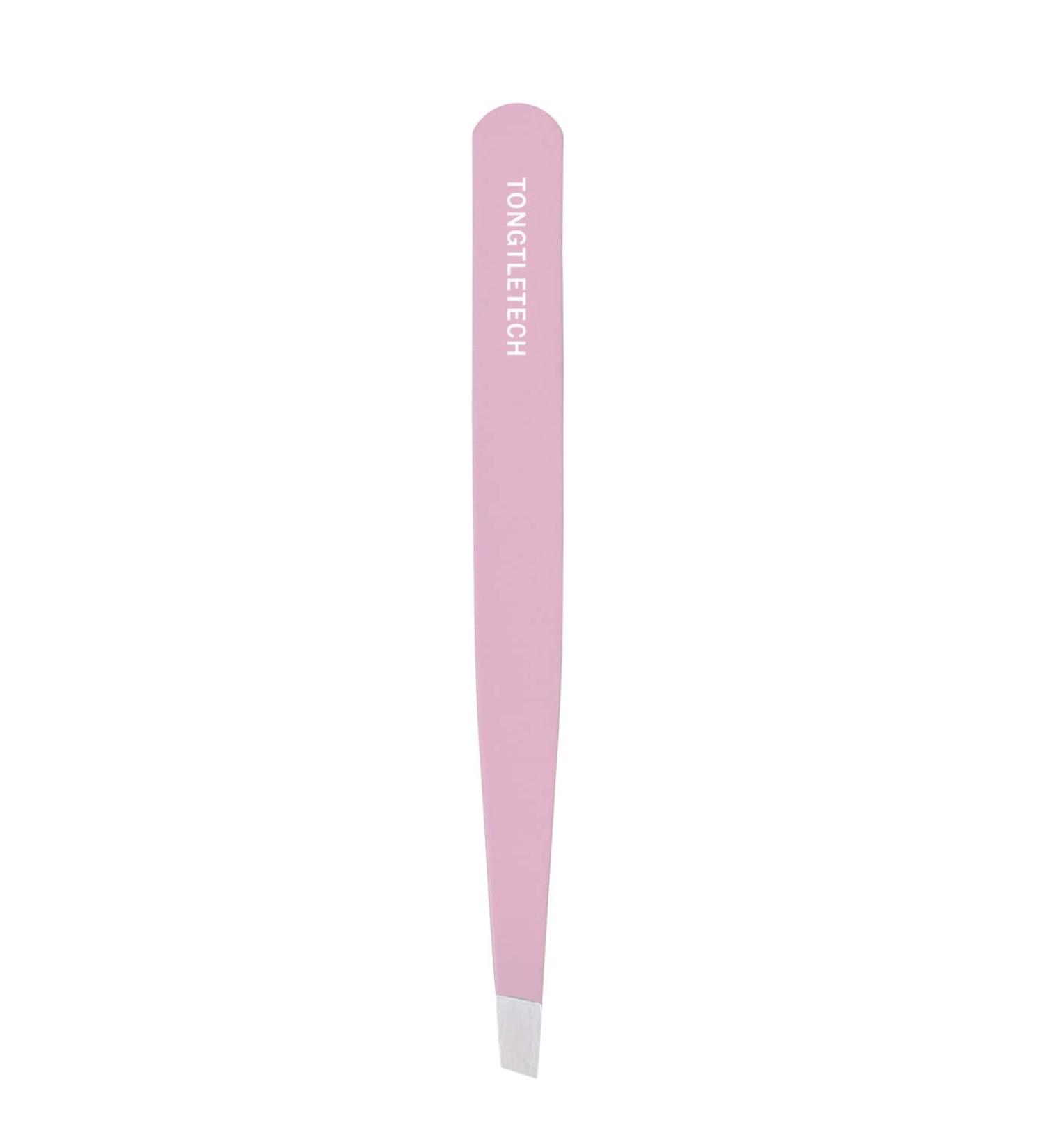 Slant Tweezers Precision Slant-Tip Pink Eyebrow Tweezer Stainless Steel Facial Hair Plucking for Men and Women - Buy Online on GoSupps.com