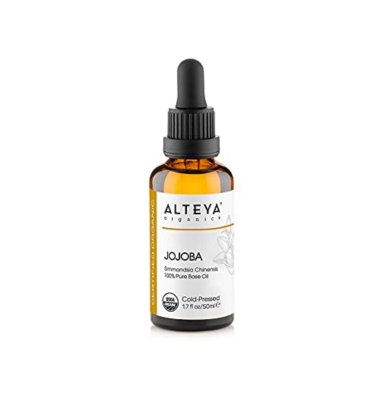 Alteya Organics Golden Jojoba Oil Certified Organic Carrier Oil 1.7 Fl Oz Cold Pressed 100% Pure Simmondsia Chinensis (Jojoba) Seed Base Oil Golden Jojoba 1.7 Fl Oz (Pack of 1)