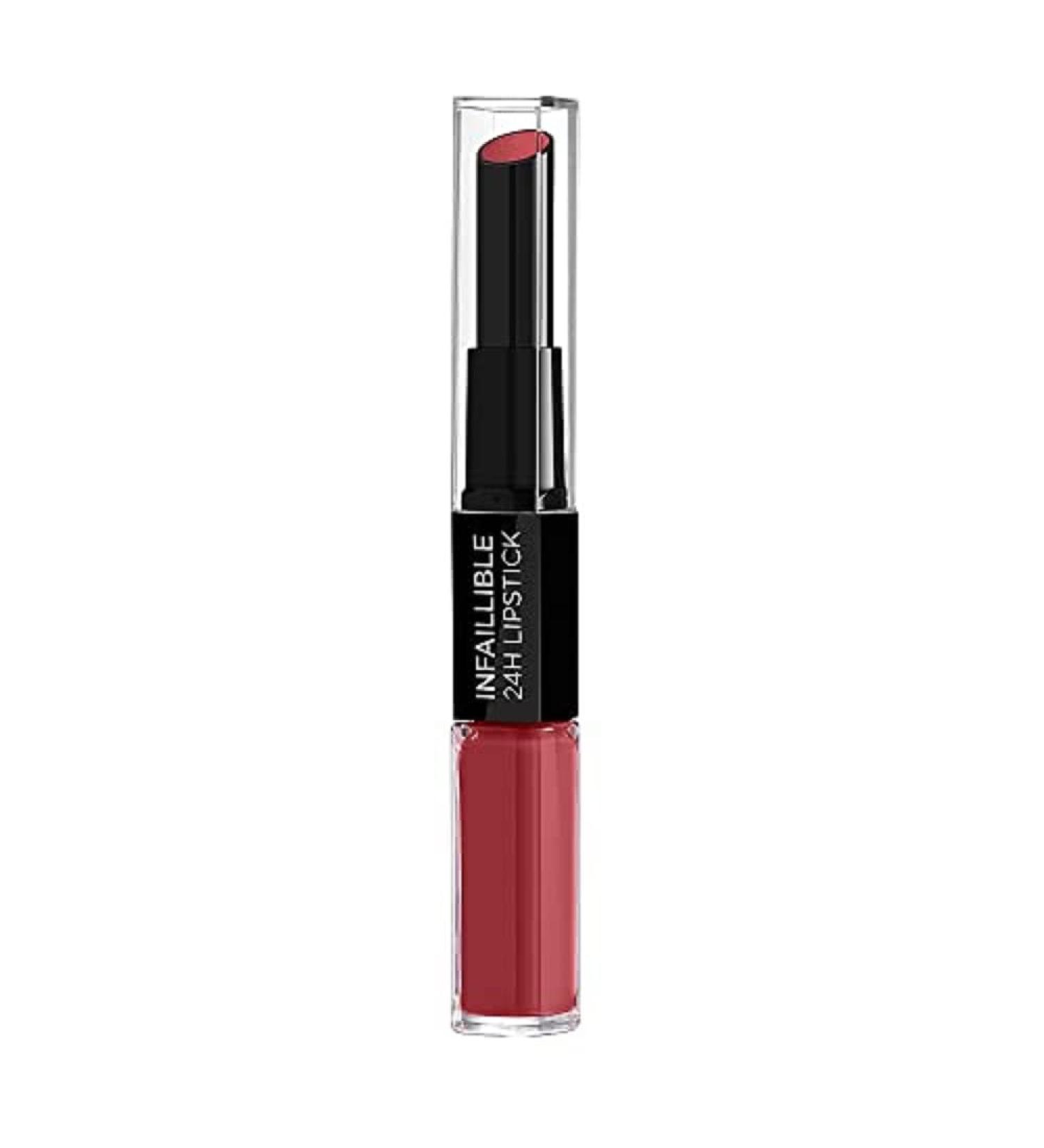 L'Or al Paris L'Oal Paris Infaillible 2-Step 805 Rose Sanguine lipstick for 24 hours of full lips with moisturizing lip care balm 805 rose sanguine 1 piece (1 Pack)