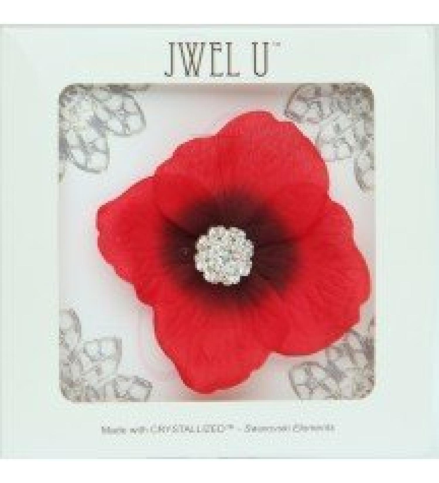and hair accessories. Flower red poppy and 33 Swarovski in the heart of la fleur. Fastening hat cold and reusable.