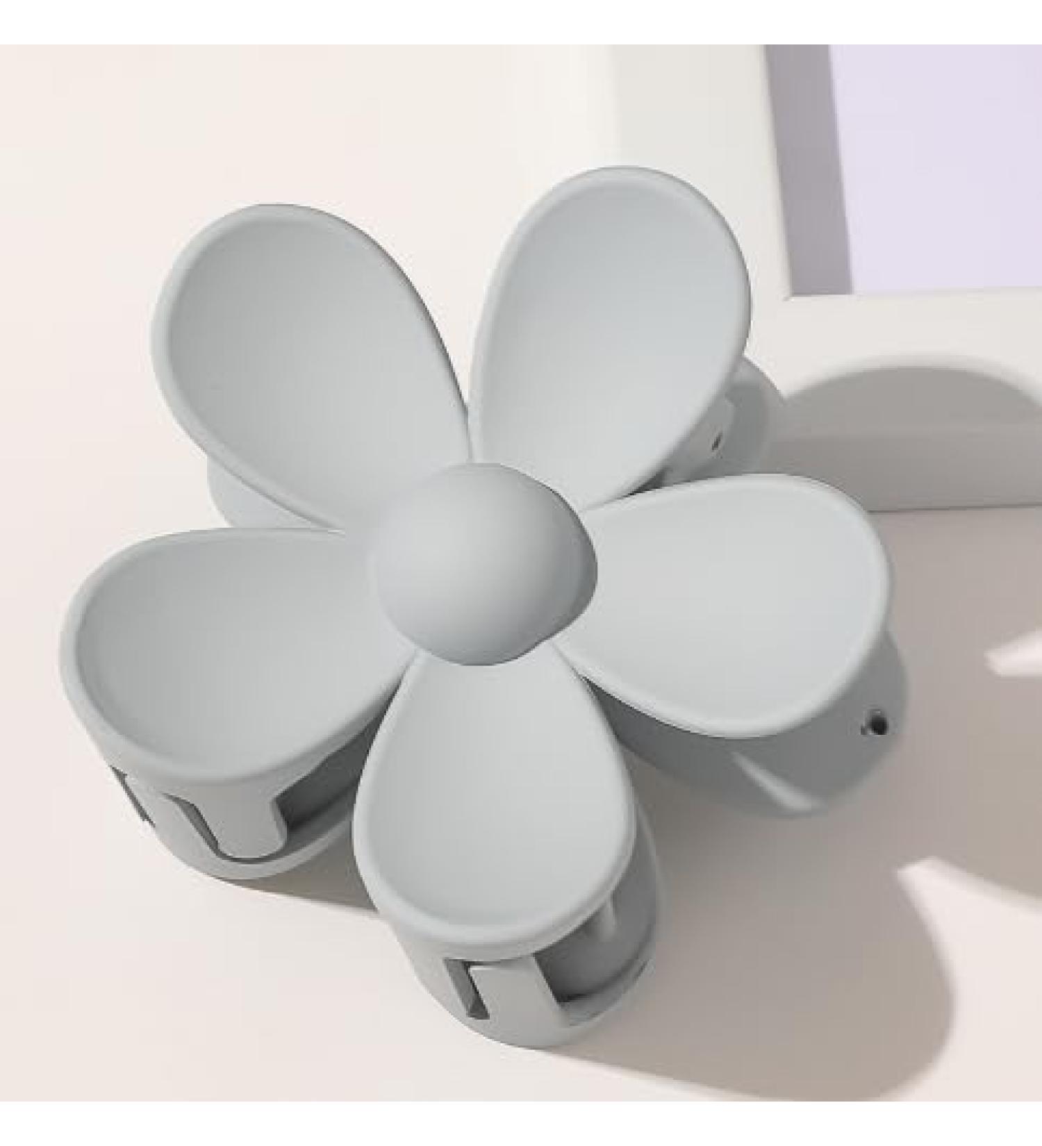 Candy Colored Hair Claw Clips Flower Hair Clips Big Cute Claw Clips Thick Hair Scrub Hair Clip Sweet Flower Clip (Gray) - Buy Online on GoSupps.com