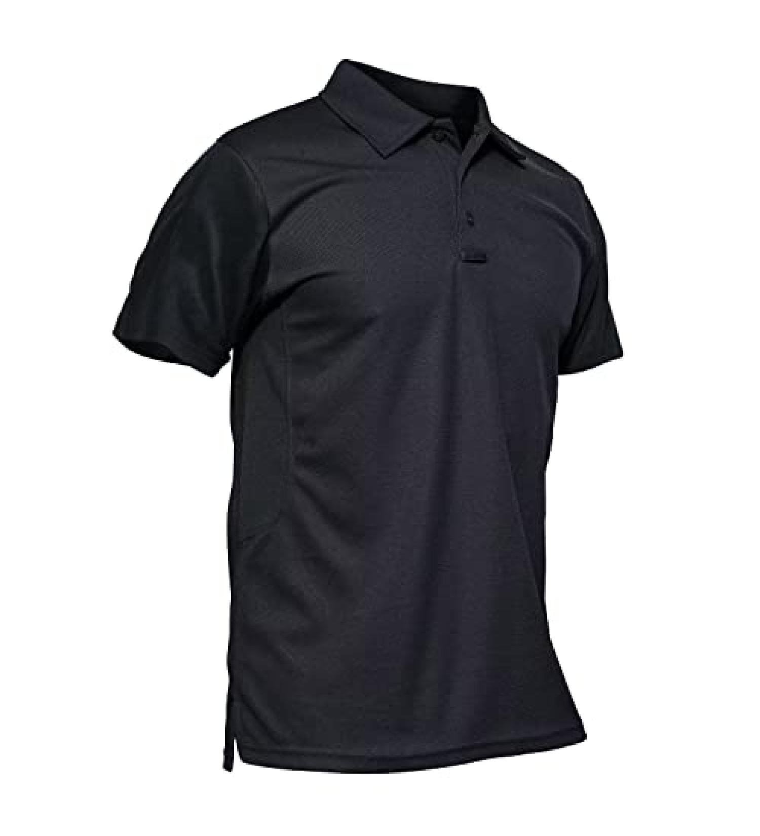 MAGCOMSEN Men's Quick Dry Tactical Polo Shirt - Black, Short Sleeve, XL - Buy Online on GoSupps.com