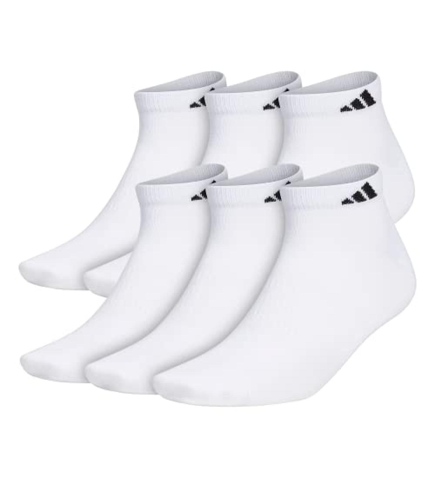 adidas Men's Superlite II 6-Pack Low Cut Socks - White/Black - Large - Buy Online on GoSupps.com