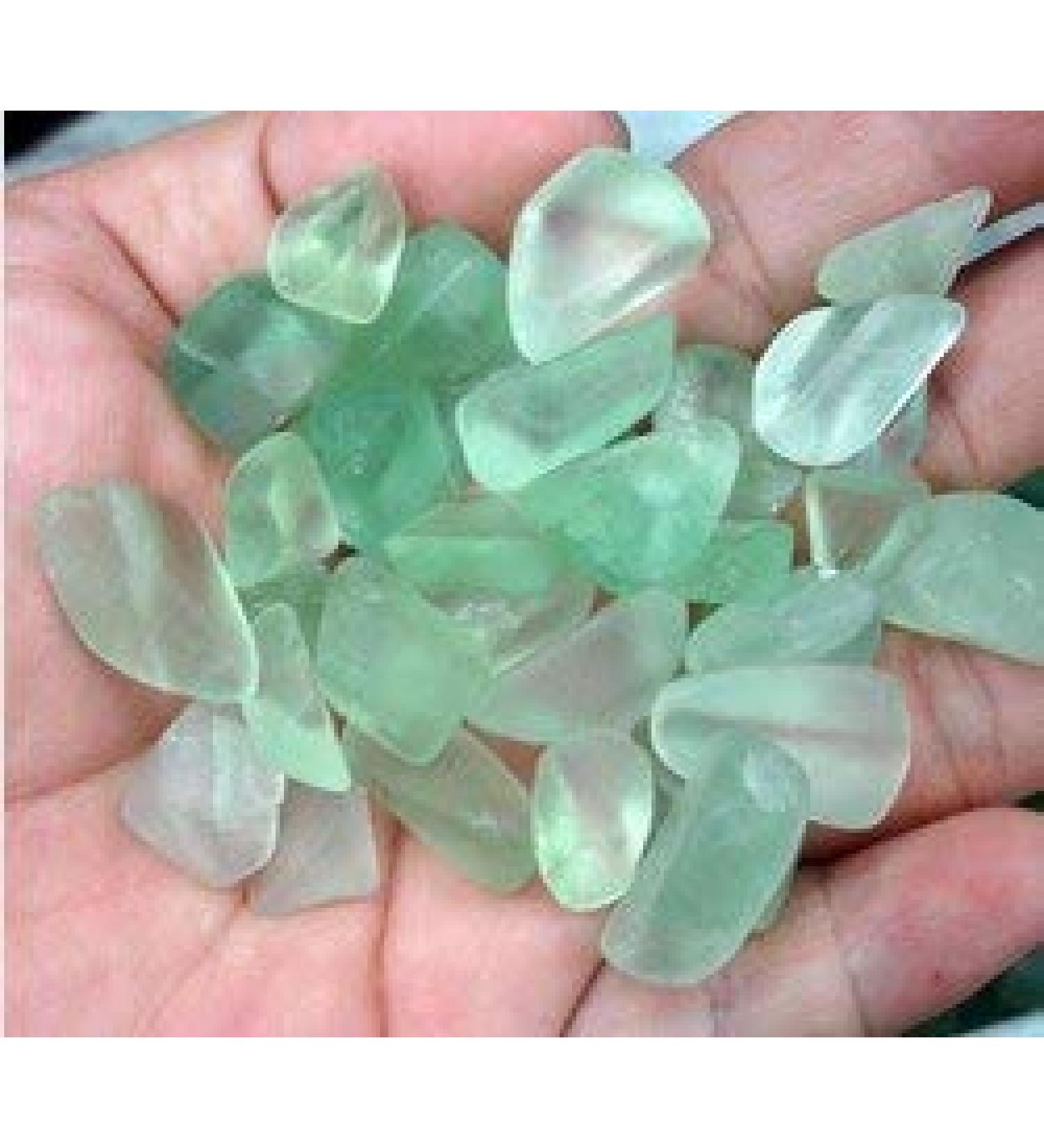 2.2lb Natural Large Green Fluorite Quartz Crystal Tumbled Stone ningxiao