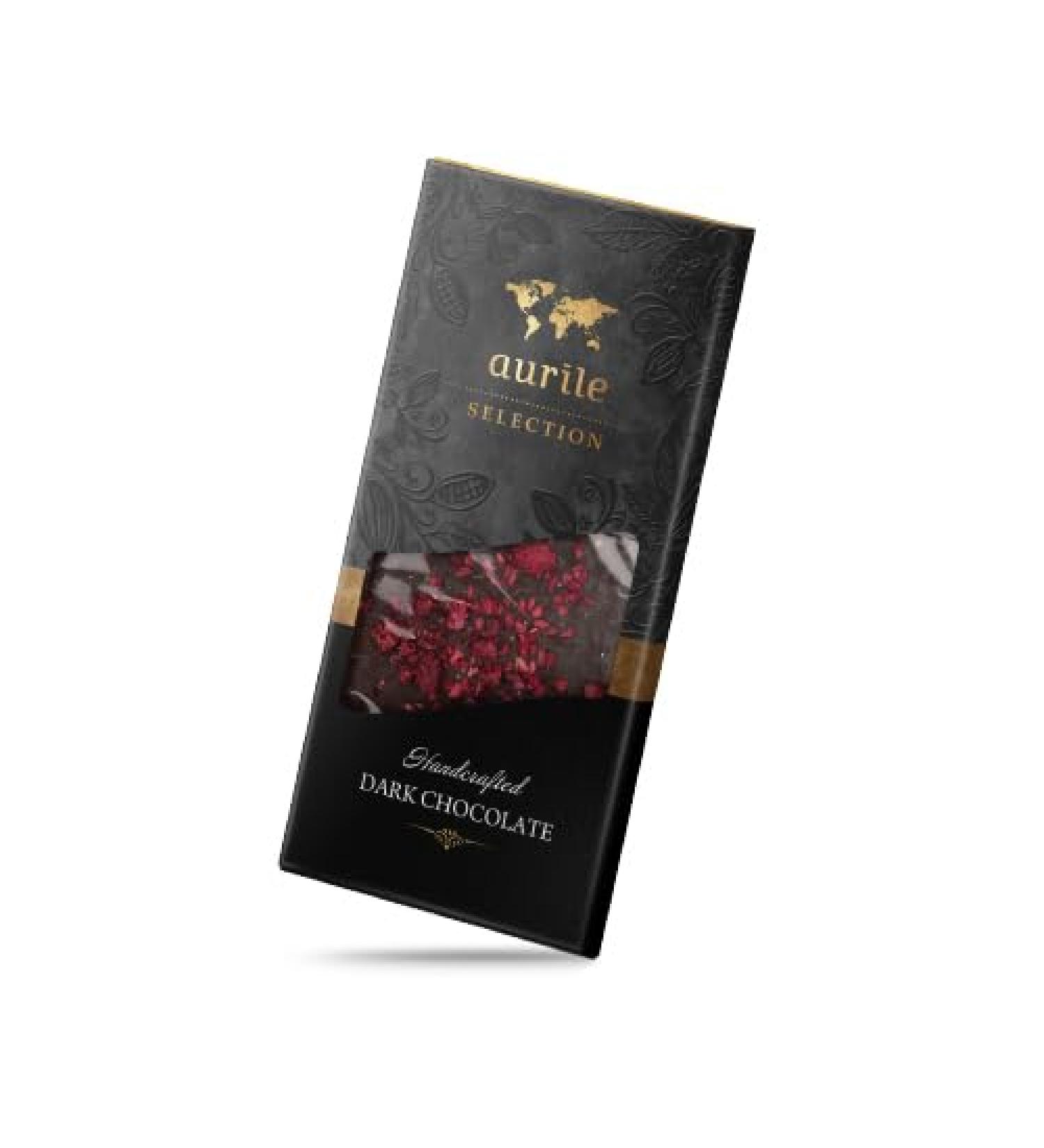 Handcrafted Dark Chocolate Raspberry Bites AURILE