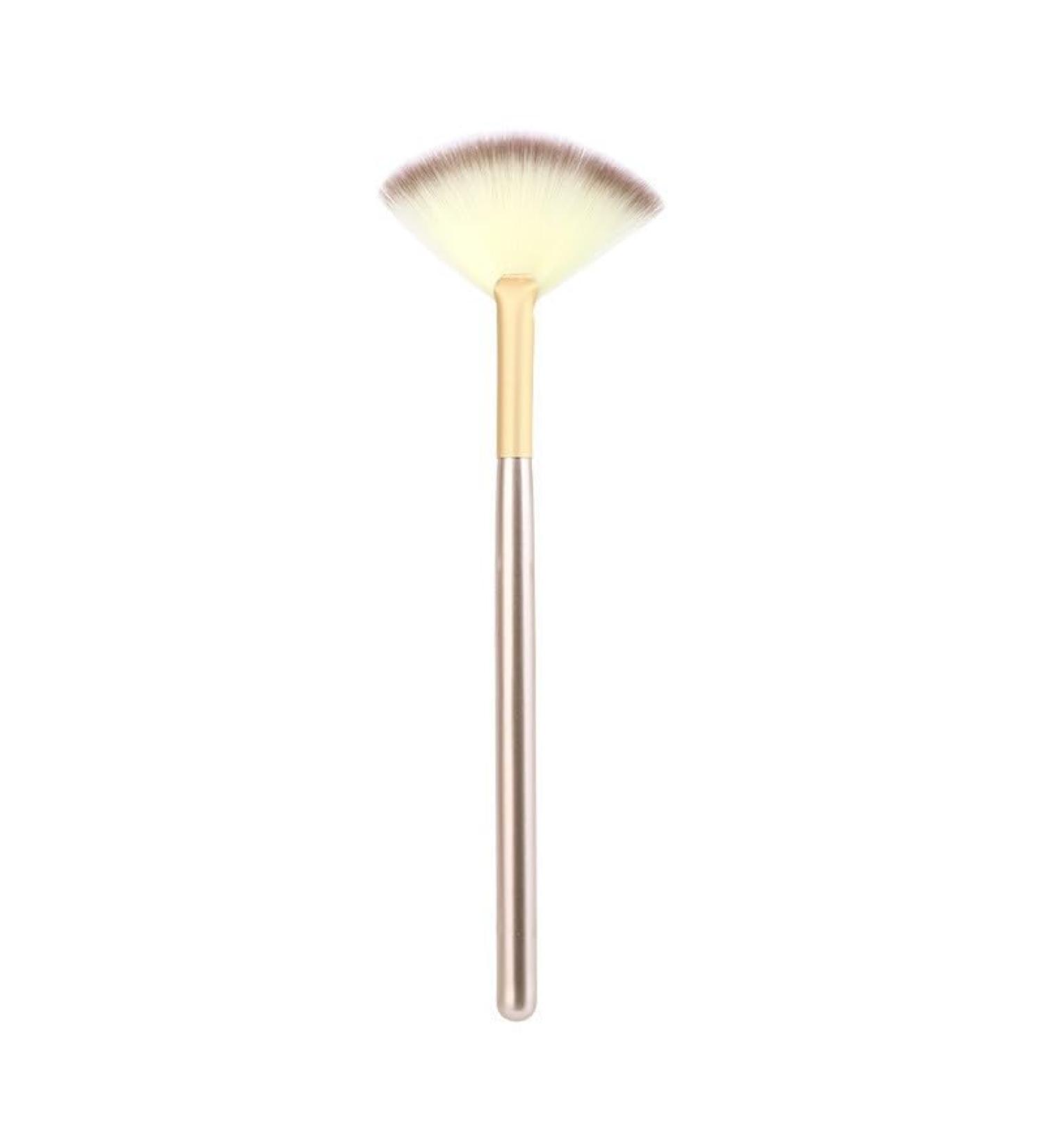 Champagne Soft Facial Fan Brush | Multi-Use Blush & Face Mask Applicator | Premium Makeup Brushes for Mud & Cream - Buy Online on GoSupps.com