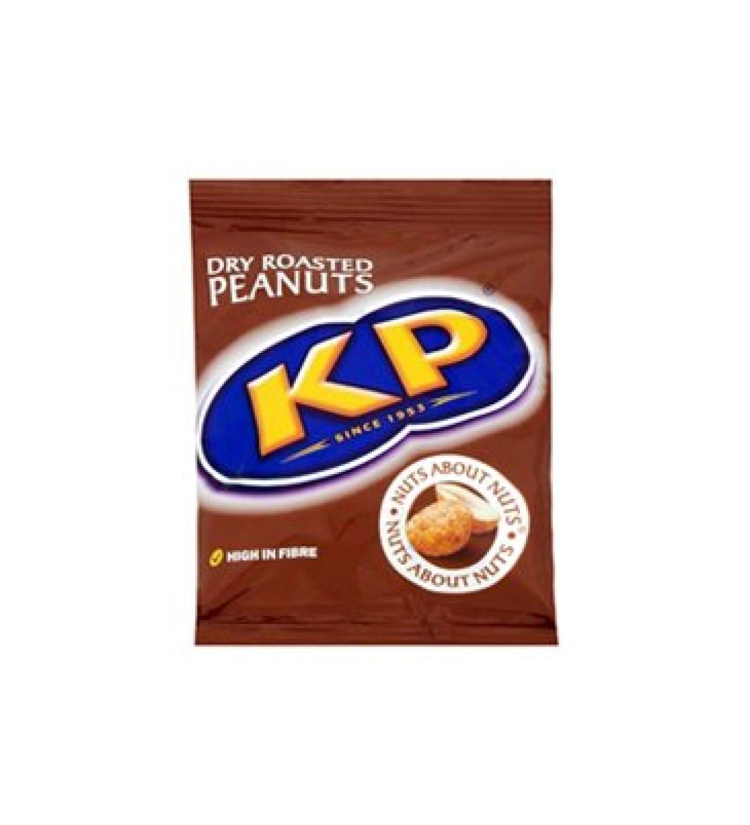 KP Dry Roasted Peanuts 50g bag (card of 24)