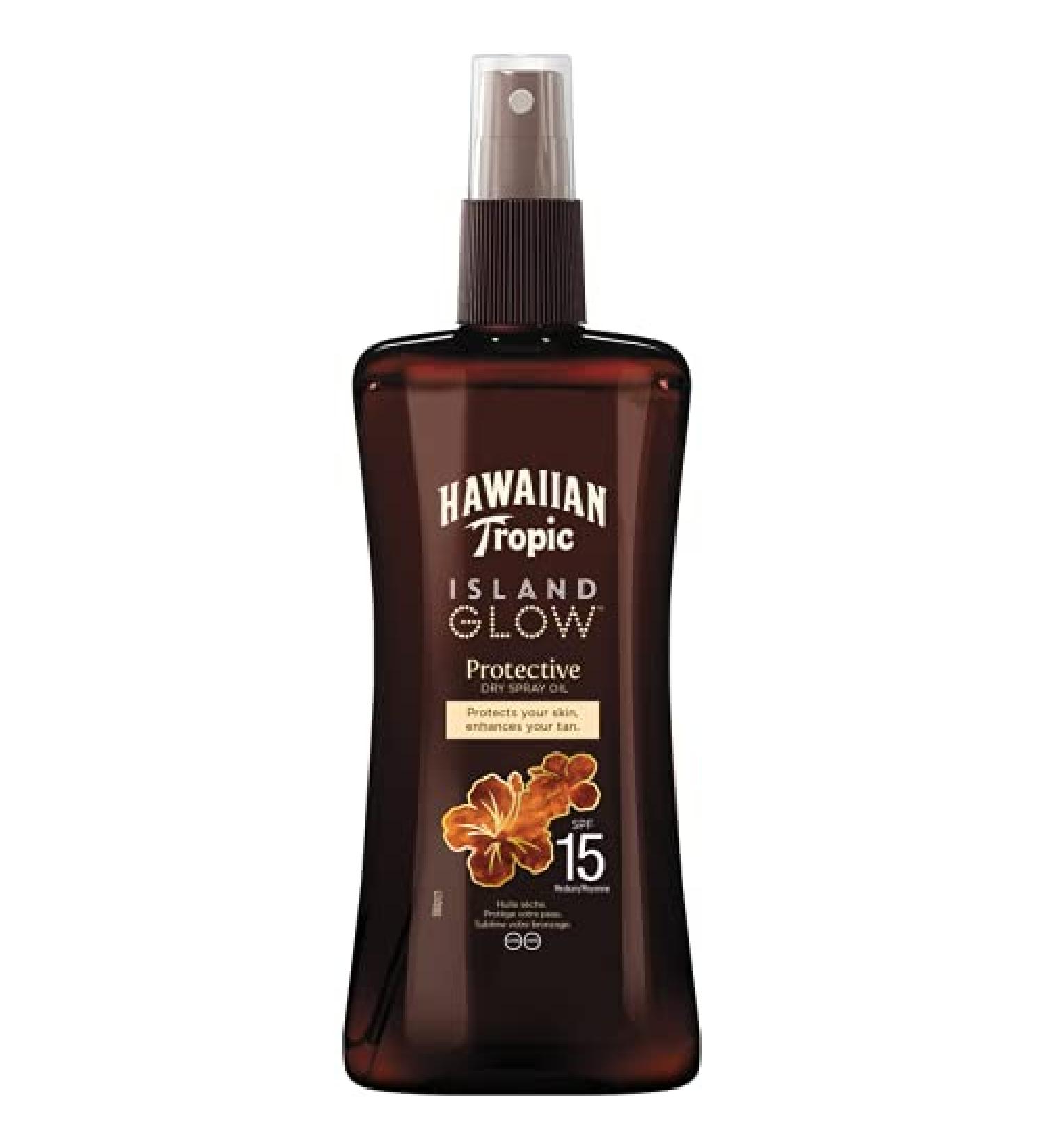 HAWAIIAN Tropic Island Glow Protective Dry Spray Oil SPF15 200ml