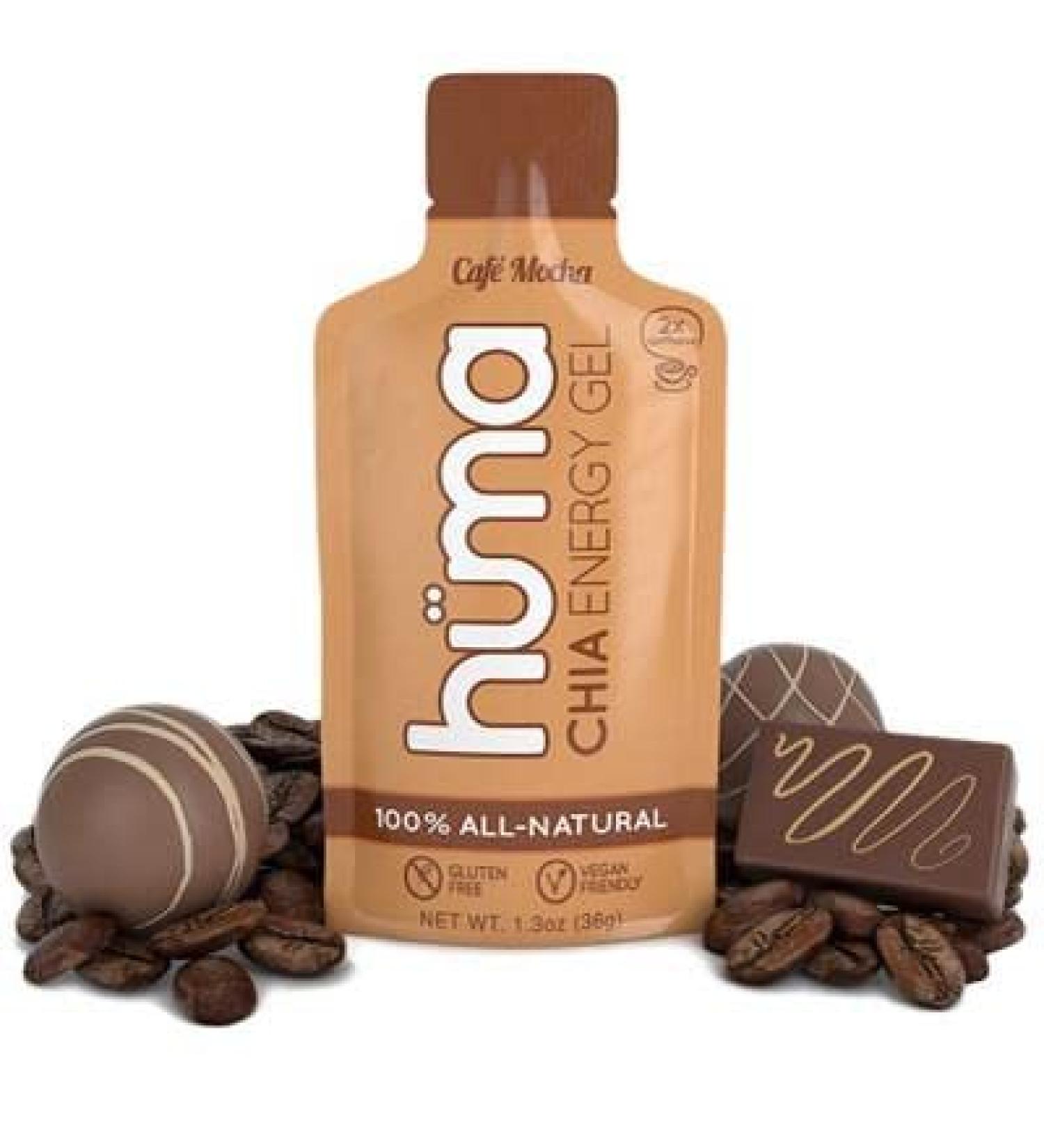 Huma Chia Energy Gel Caf Mocha 2x Caffeine - Premier Sports Nutrition for Endurance Exercise (24)