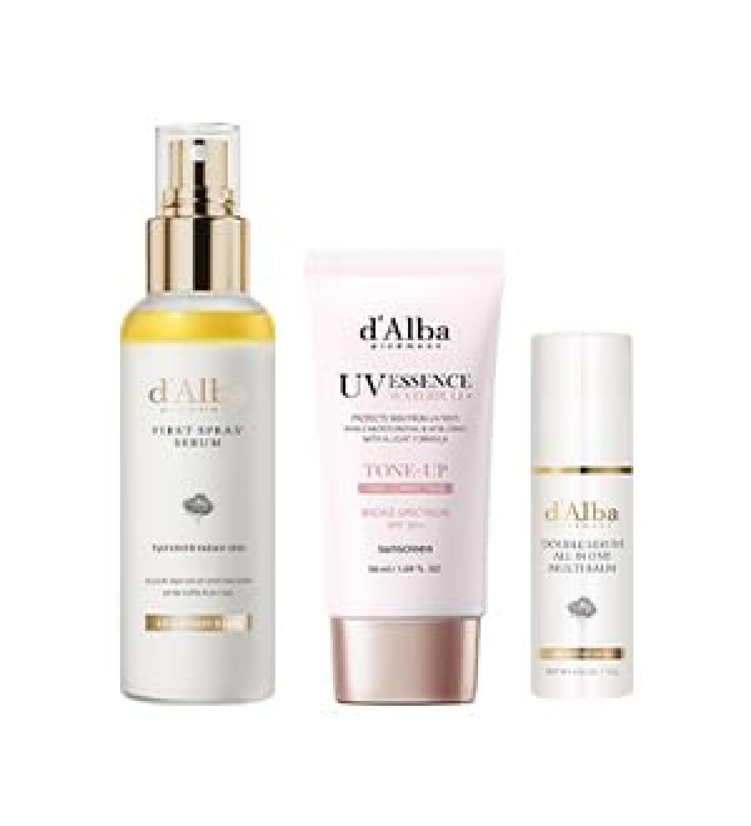 d'alba Piedmont White Truffle Spray Serum & Waterfull Tone-Up Sunscreen BROAD SPECTRUM SPF 50+ Multi Balm - Buy Online on GoSupps.com