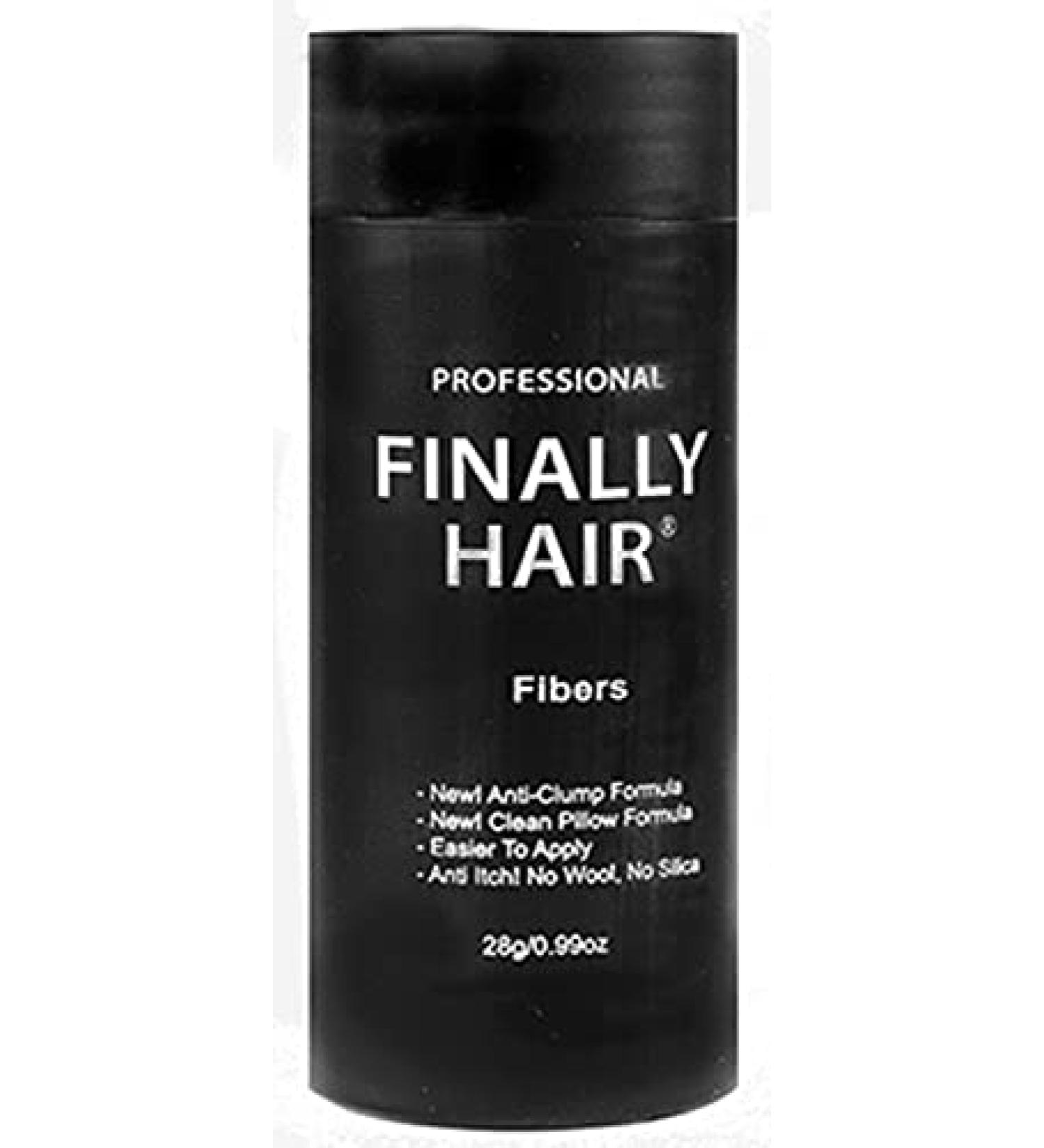 Finally Hair Building Fibers Dark Salt & Pepper 28g Refillable Bottle - Hair Loss Concealer Fiber in Soft Black with Grey and Dark Brown with White - Buy Online on GoSupps.com