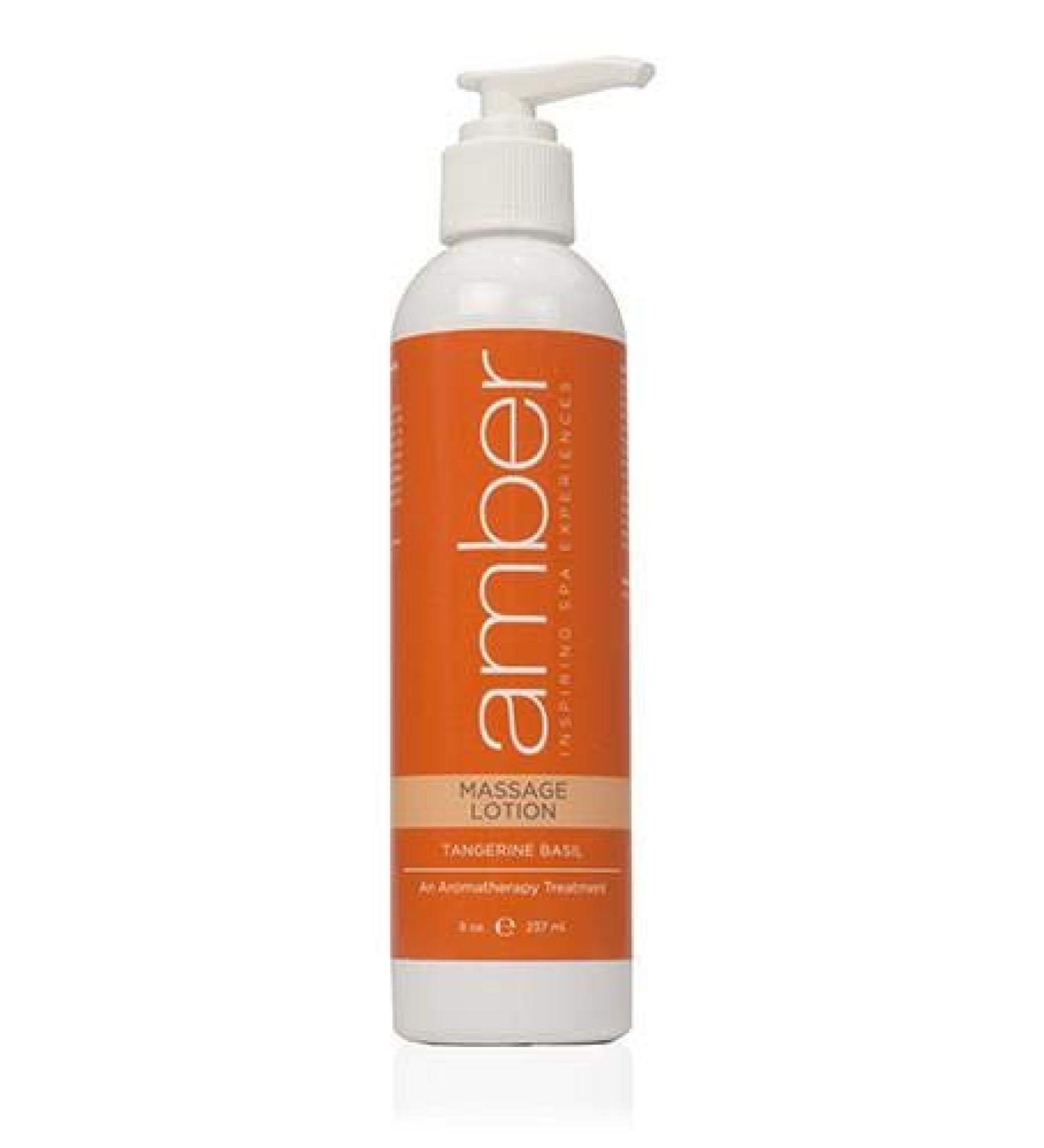 Amber Massage & Body Tangerine Basil Massage Lotion 8 oz
