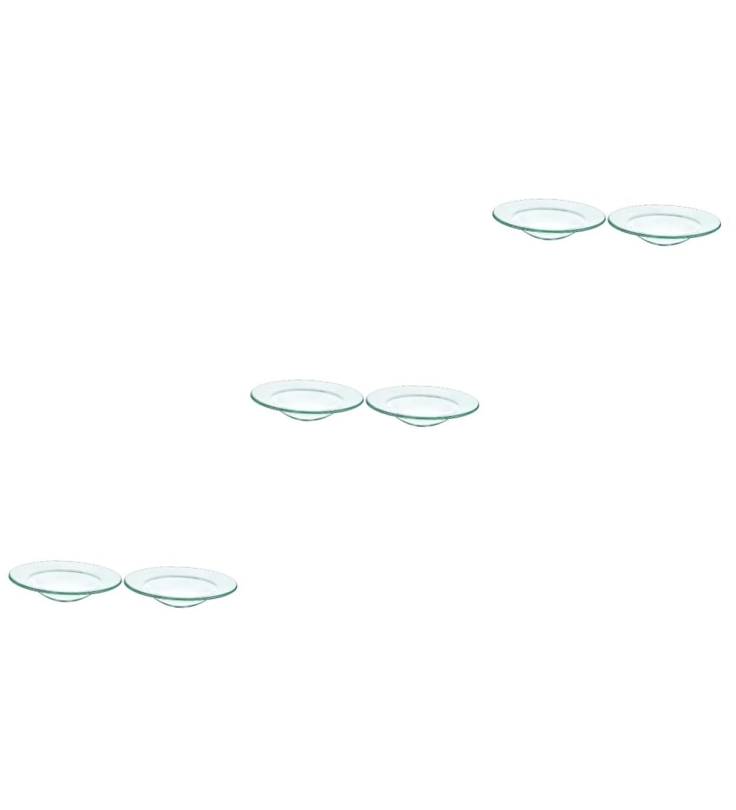 Garneck 6-Piece Glass Bowl Candlestick Set | Candle Heat Plate & Wax Warmer Accessories | Transparent 12x12cm - Perfect for Home D cor - Buy Online on GoSupps.com