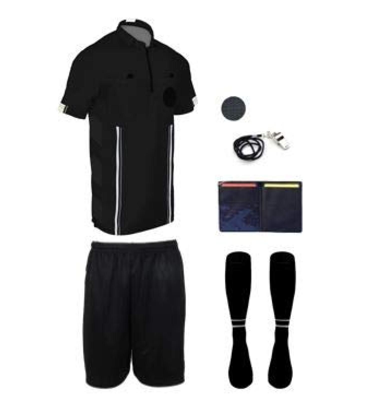 Pro Soccer Referee Package (7 Piece) Black YL - Size YL (Chest 32-34) - Buy Online on GoSupps.com