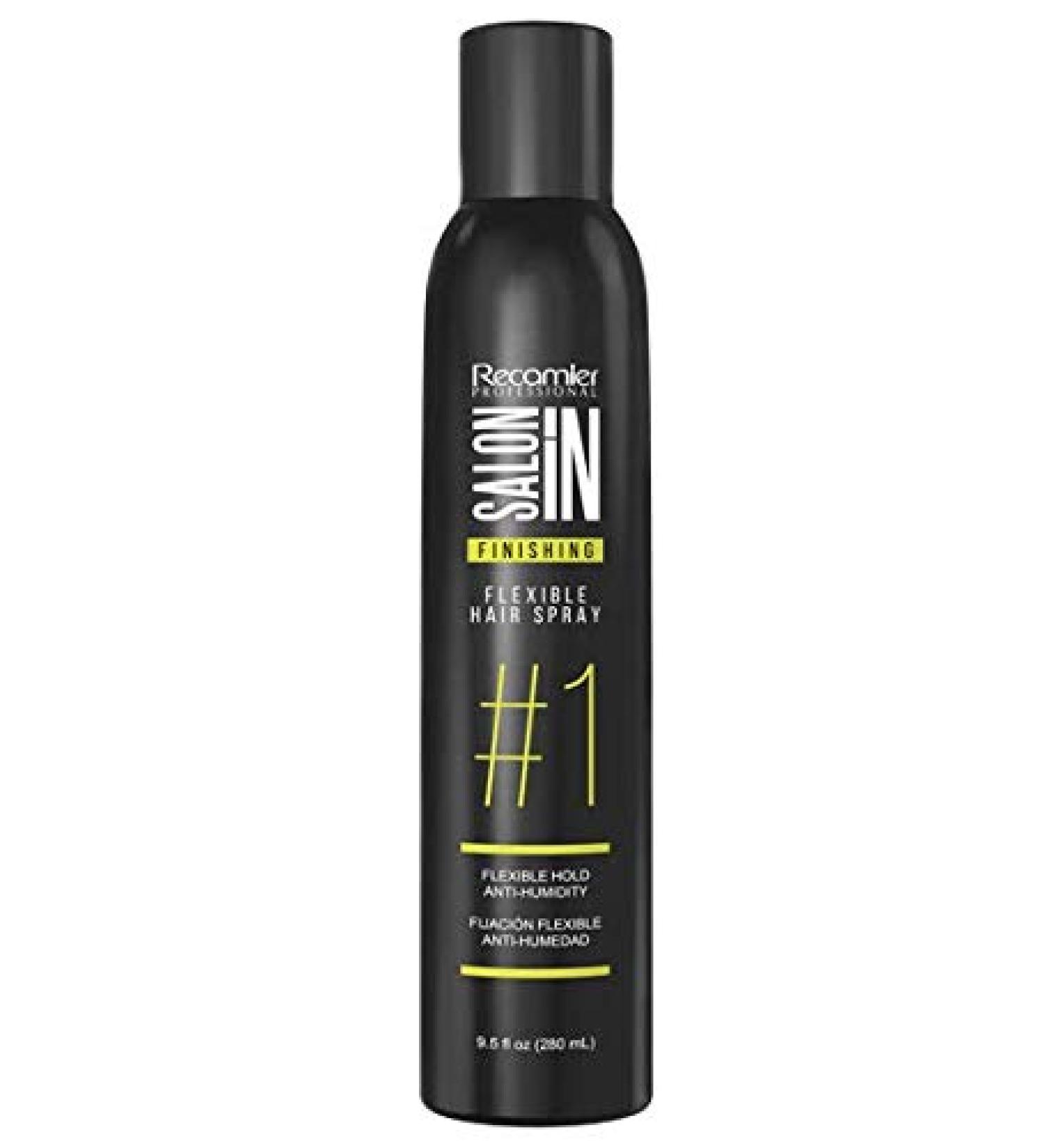 Flexible Hair Spray Lacquer With Soft Flexible Fixation #1 Salon In Recamier | Saloon In Spray Cabello Fijacion Flexible 9.5oz- 280ml