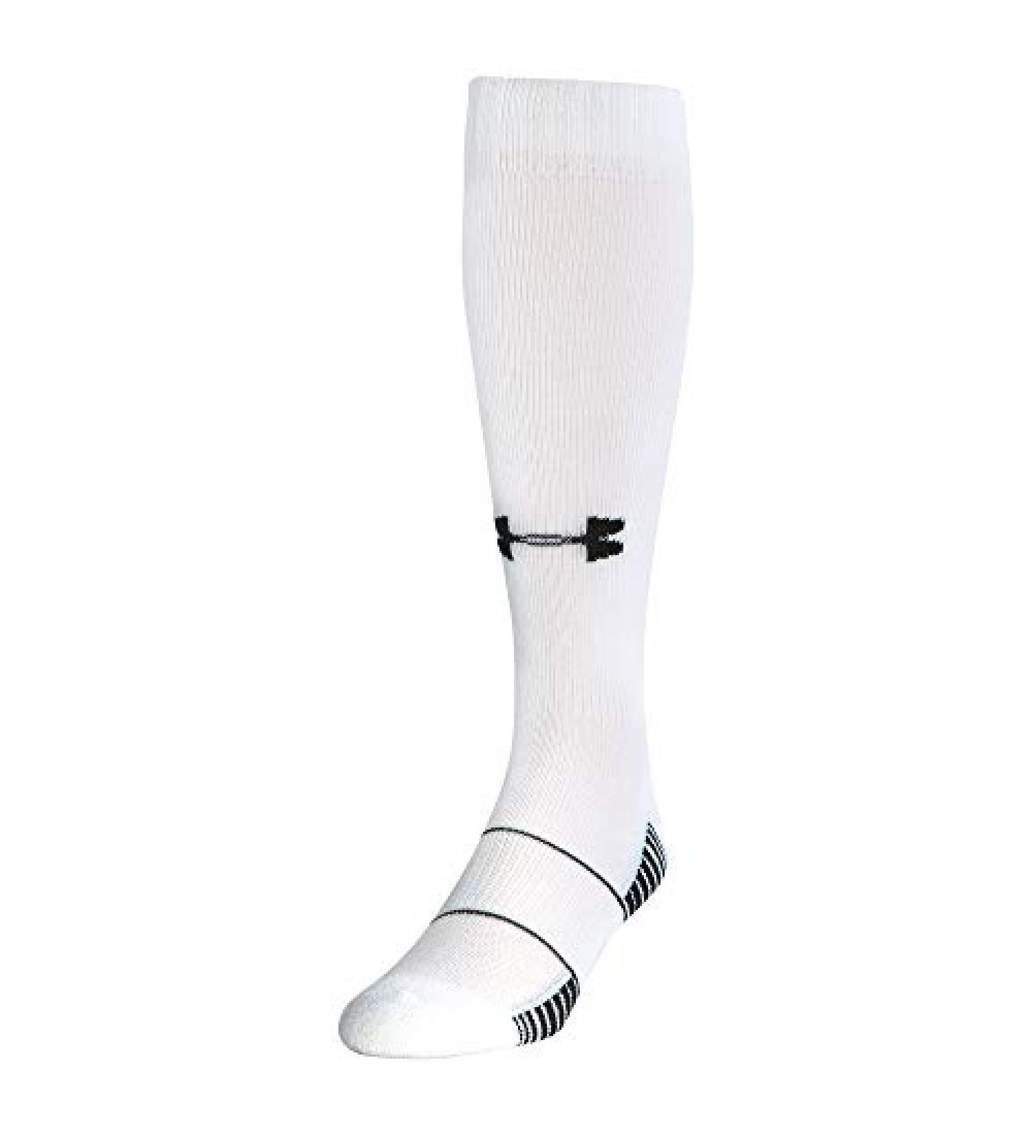 Under Armour Adult Team Over-The-Calf Socks - White/Black Medium | 1-Pair - Buy Online on GoSupps.com