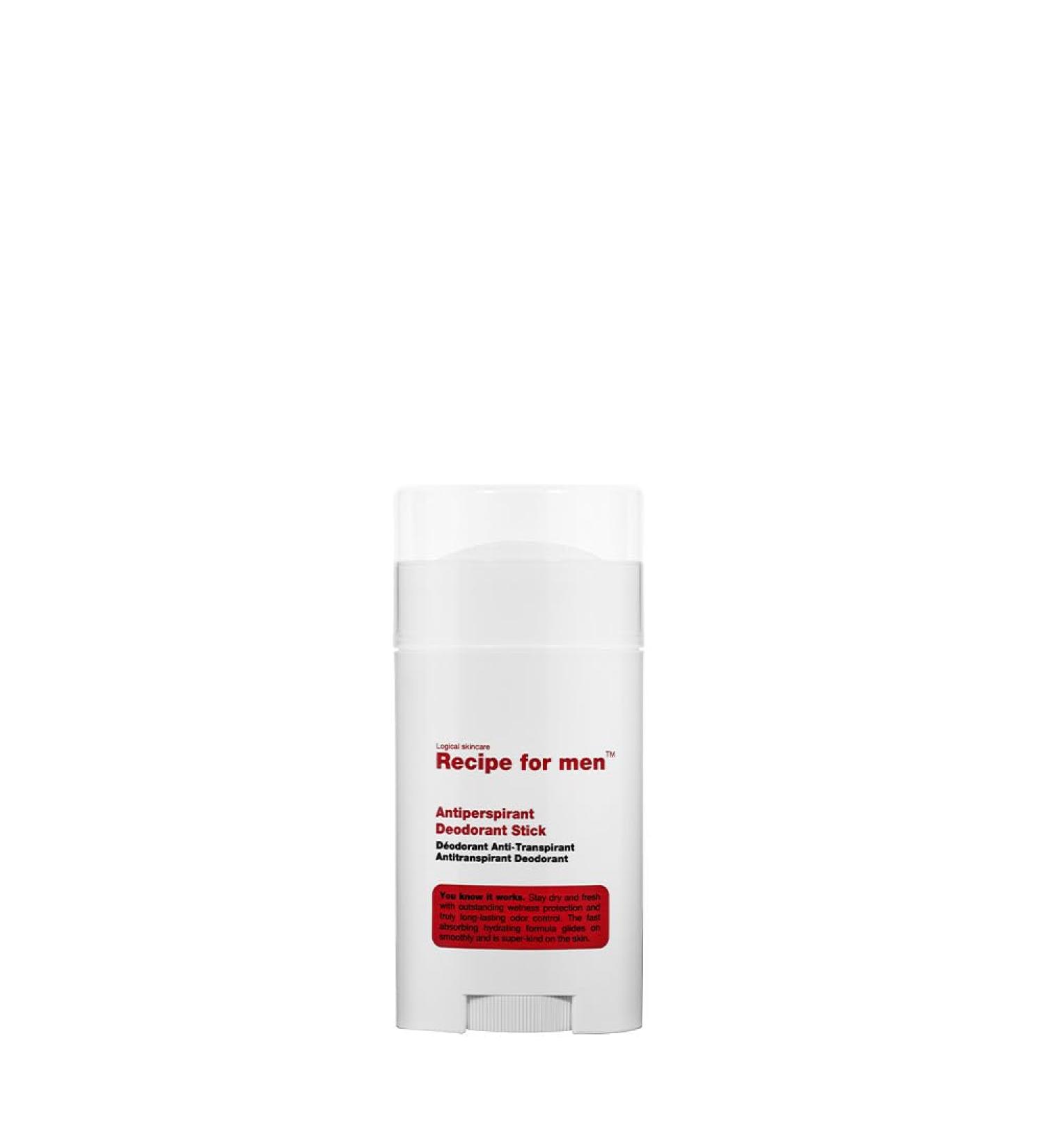 RECIPE FOR MEN Antiperspirant Deodorant Stick - Long-Lasting Wetness Protection Long-Lasting Odor Control Fast Absorbing Gentle For All Skin Types 75 ml - Buy Online on GoSupps.com
