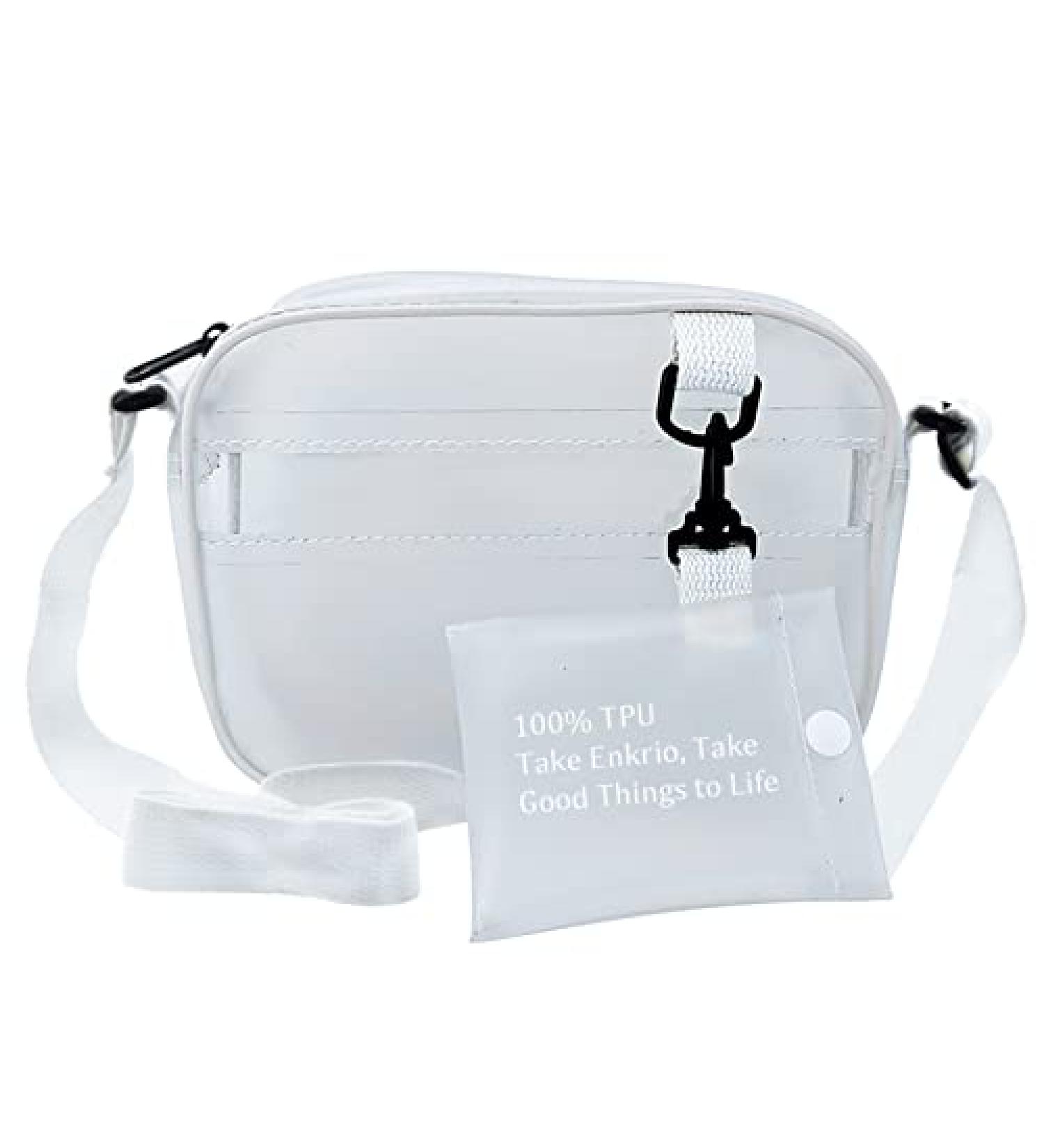 Enkrio Stadium Approved Clear Messenger Bag - Adjustable Crossbody Purse for Women, Men, Students - Buy Online on GoSupps.com