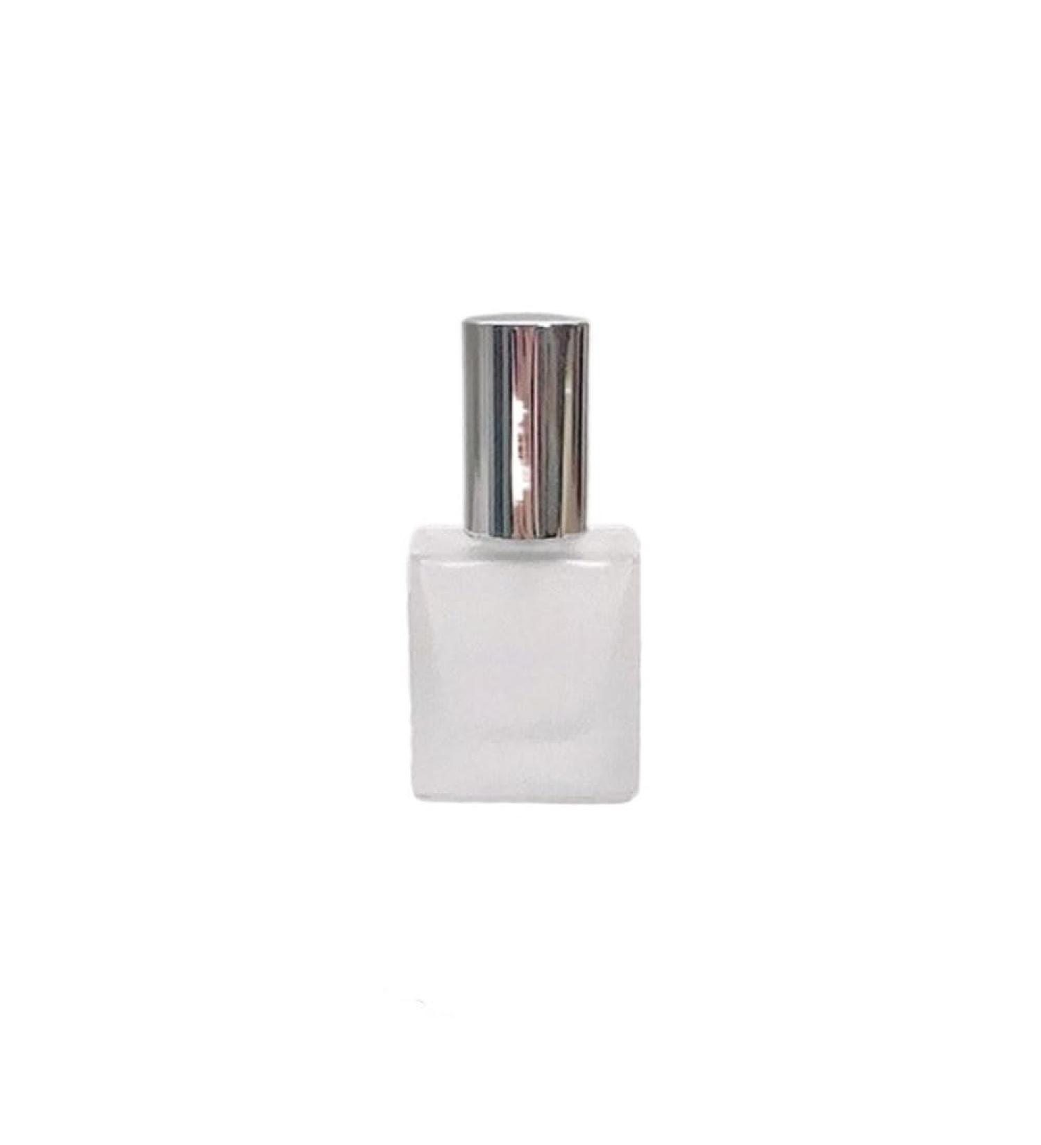 Travel-Friendly Frosted Glass Spray Bottle - Refillable Perfume & Makeup Container (Silver) | Eco-Friendly & Stylish - Buy Online on GoSupps.com