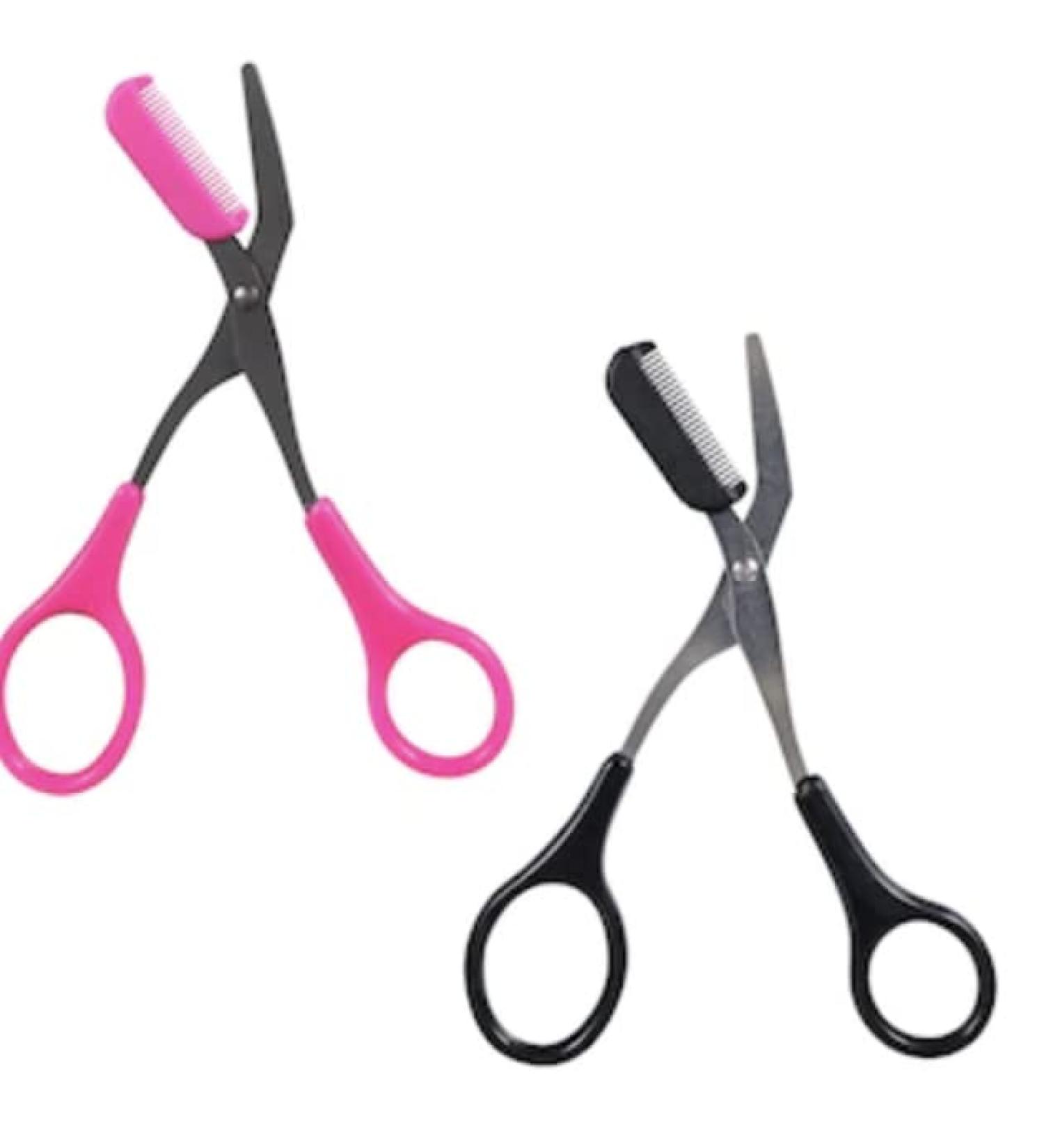 TDST Set of 2 Trimming and Shaping Eyebrow Scissors Kit for Women - Pink Black dtbs22 Beauty Supplies - Buy Online on GoSupps.com