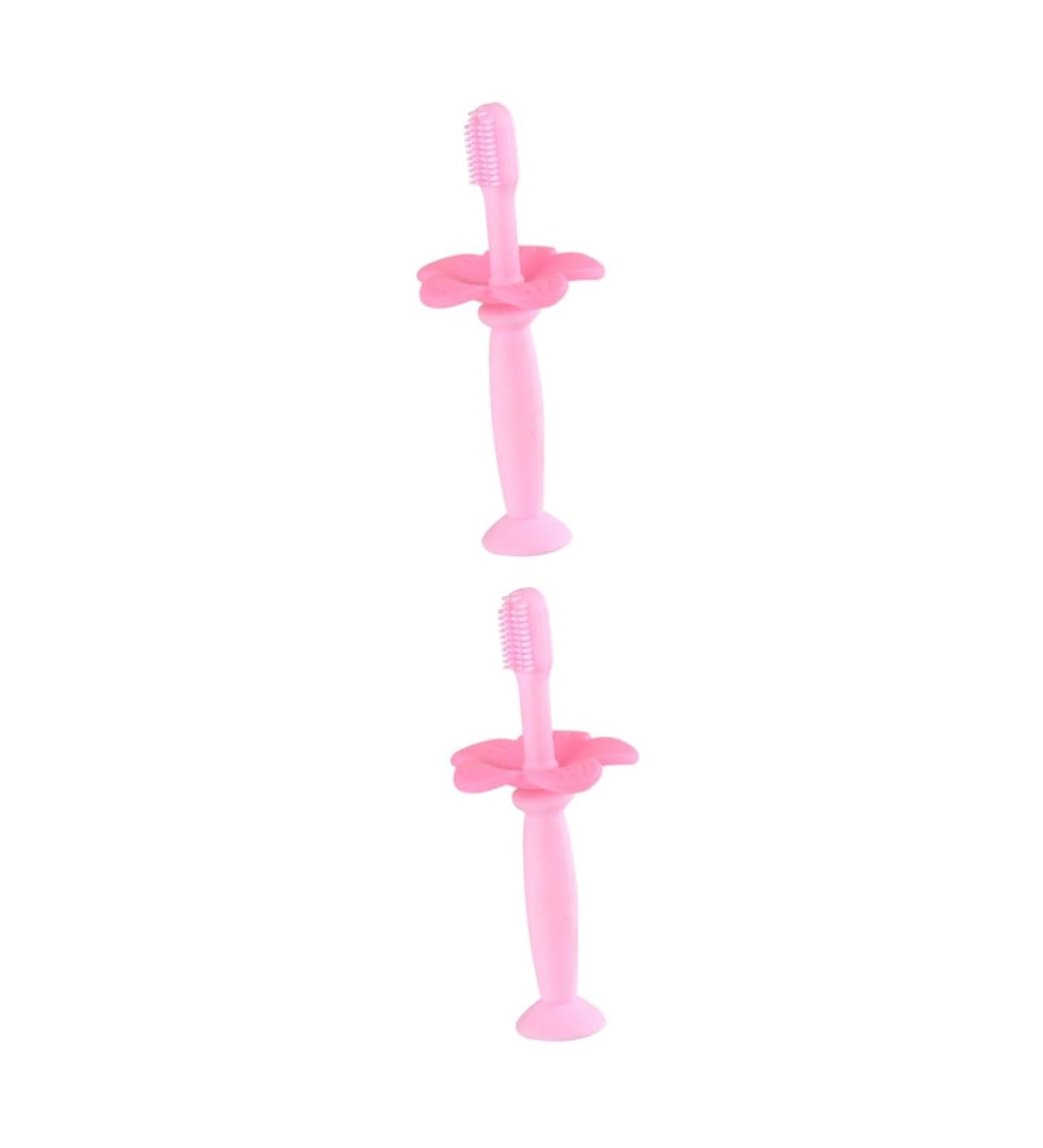 Minkissy 2-Piece Infant & Toddler Bristle Toothbrush Set - Soft Safe Oral Care for Kids - Pink Children s Toothbrushes - Buy Online on GoSupps.com