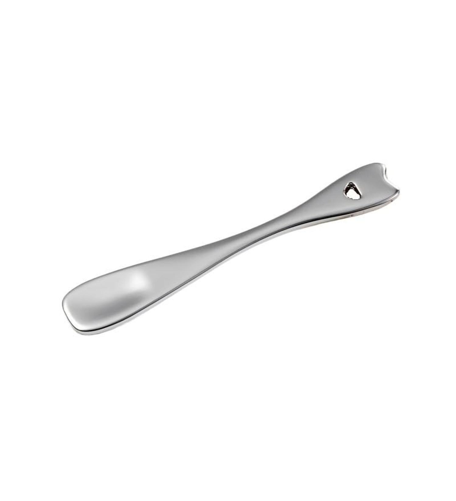 Heart-Shaped Cream Spoon for Cosmetics | Metal Eye Cream Applicator & Dosing Spoon | Skin Care Essential in Silver - Buy Online on GoSupps.com