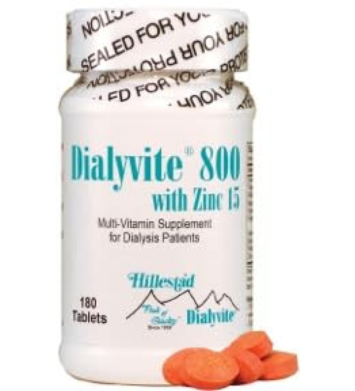 Dialyvite 800 with Zinc 15 mg. Value Bottle - 180 Tablets - Buy Online on GoSupps.com