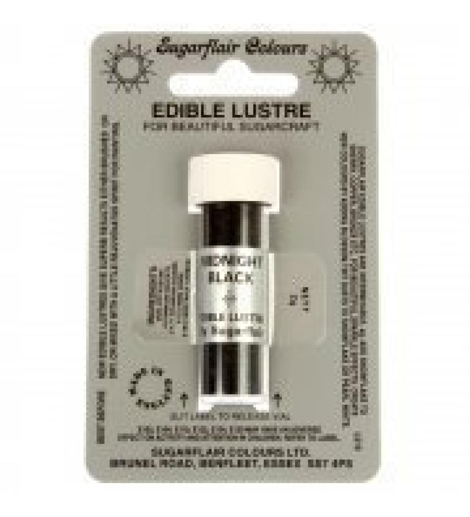 Sugarflair MIDNIGHT BLACK Edible Lustre Dust Powder - Cake decorating shimmer